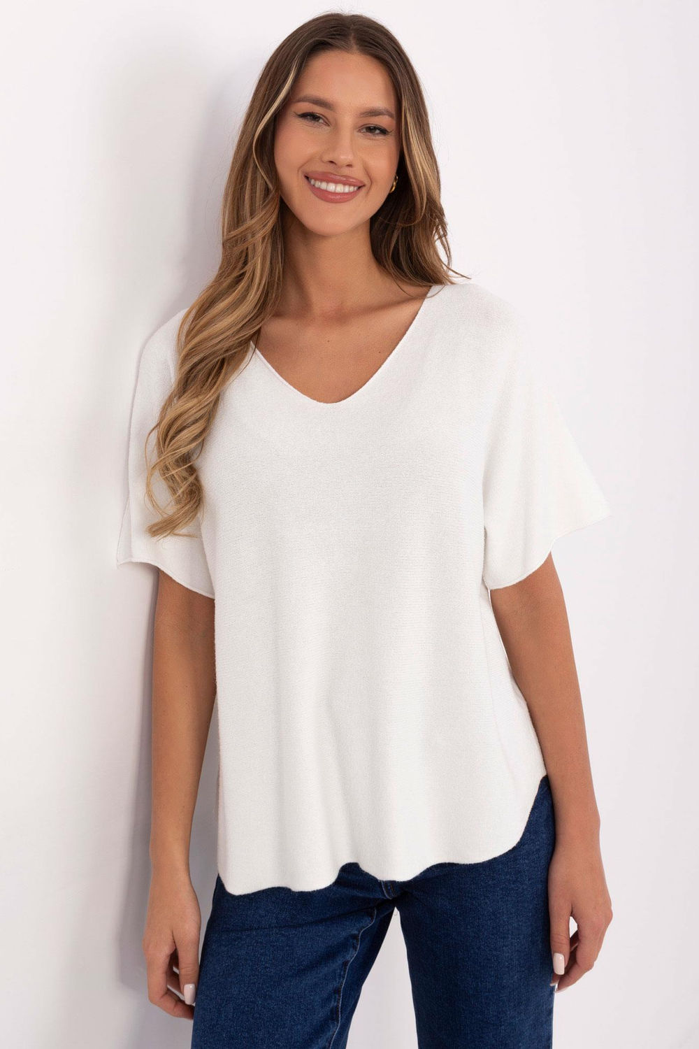Image of Pull à manches courtes beige