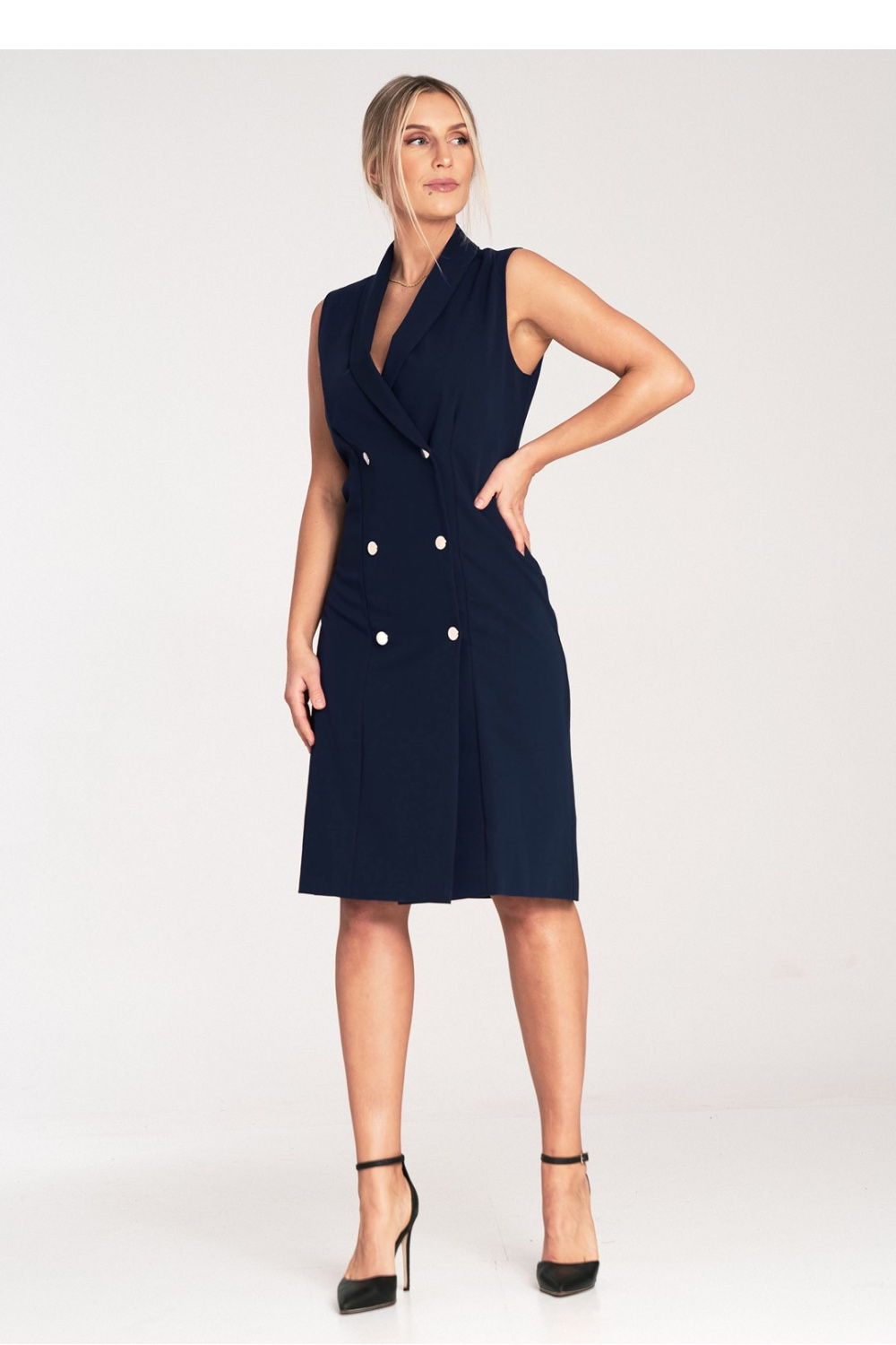 Image of Robe de jour bleue marine