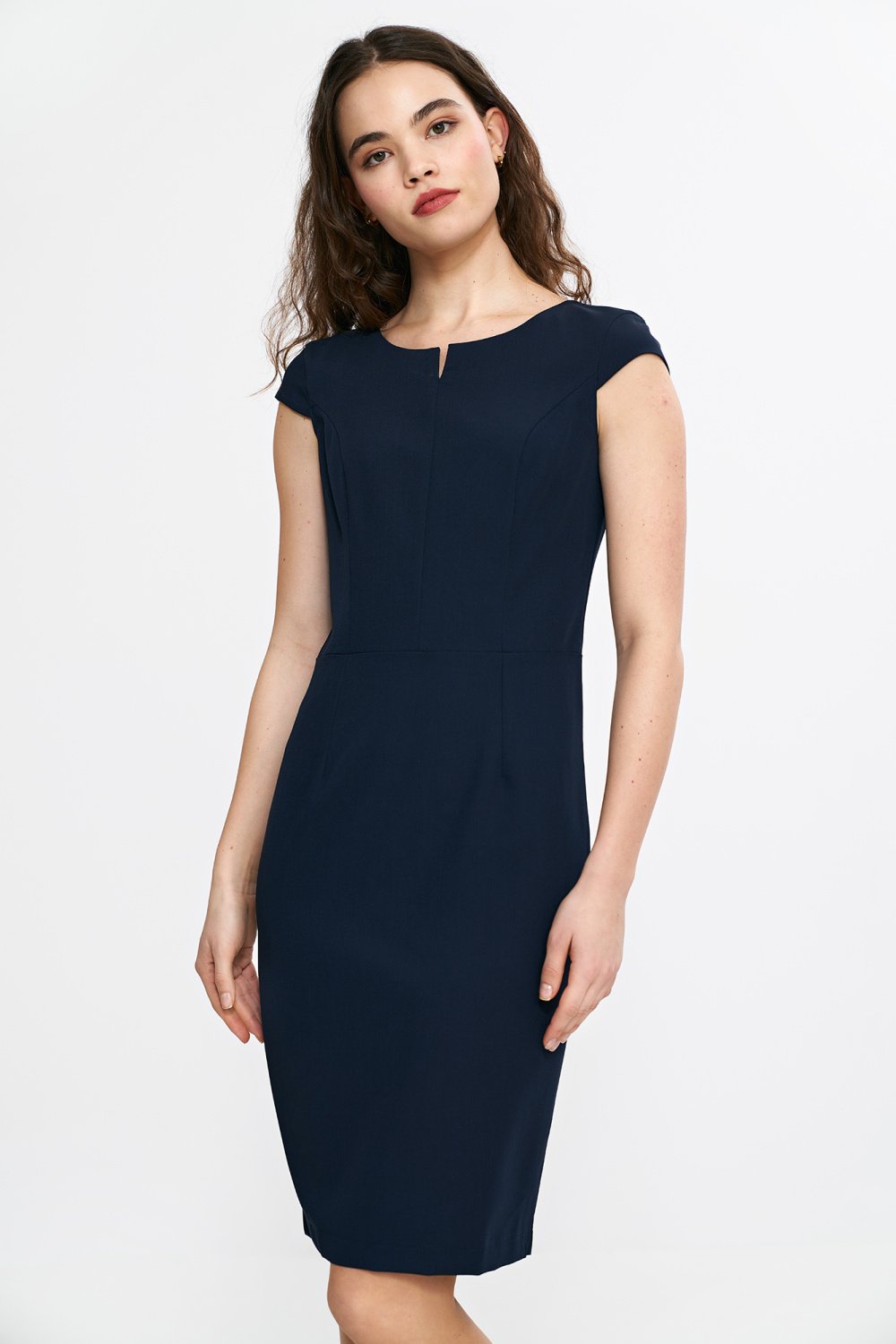 Image of Robe de jour bleue marine