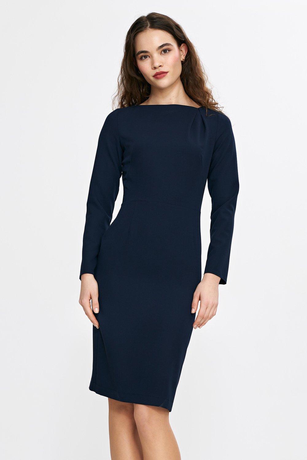 Image of Robe de jour bleue marine