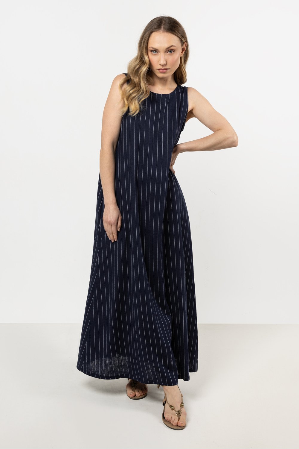 Image of Robe de jour bleue marine