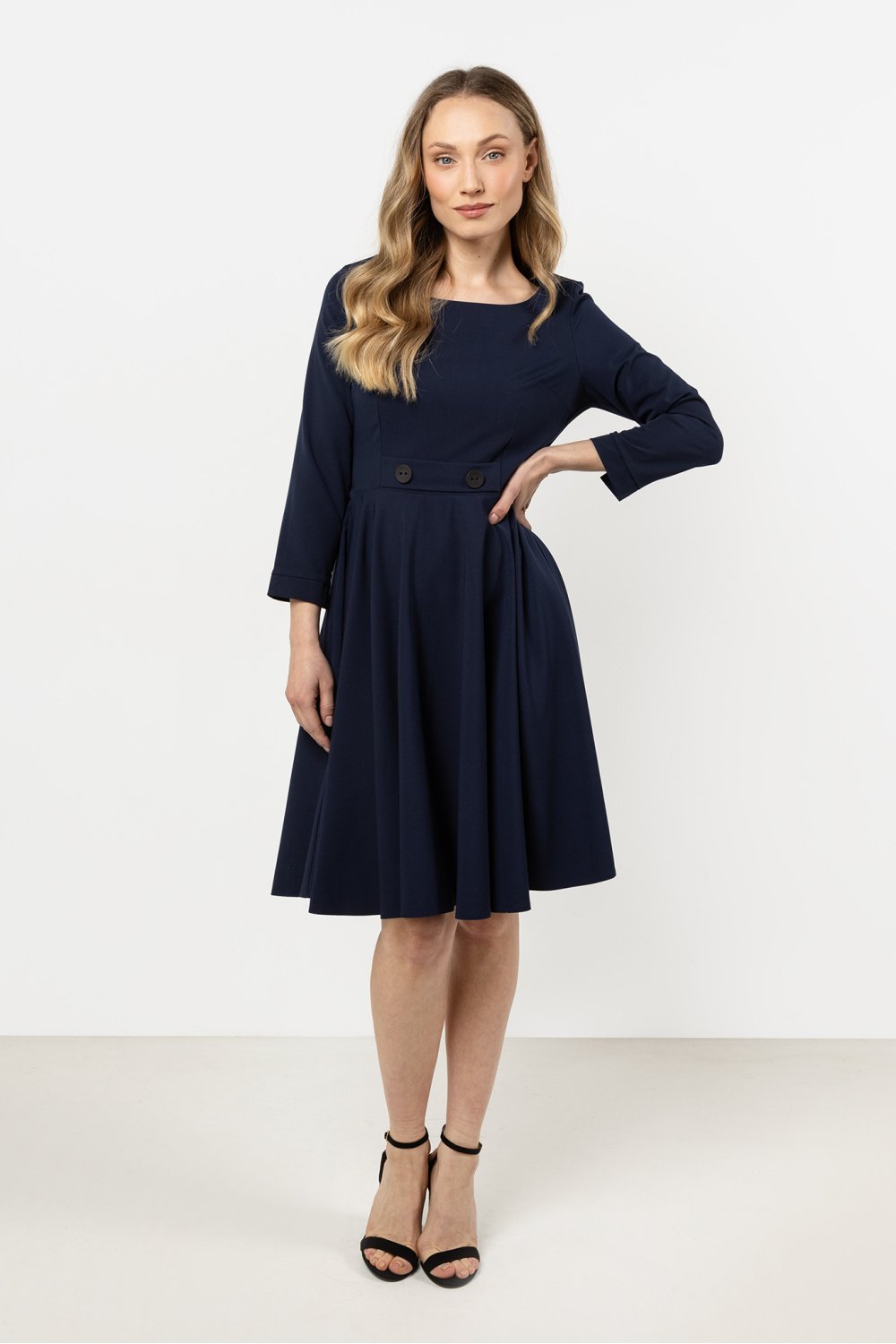 Image of Robe de jour bleue marine