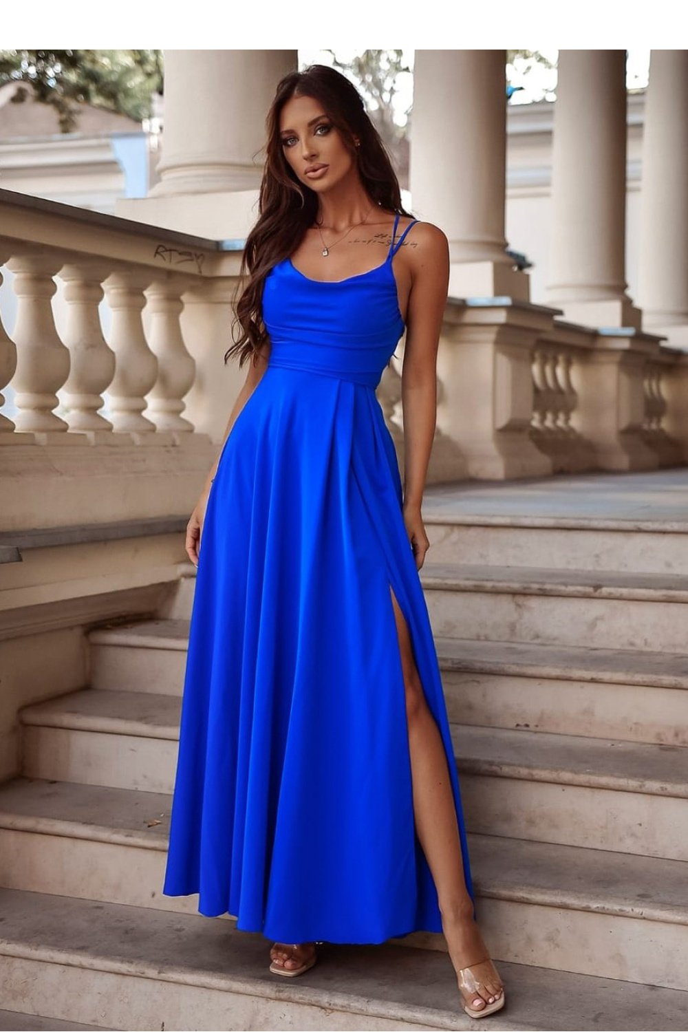 Image of Robe longue bleue