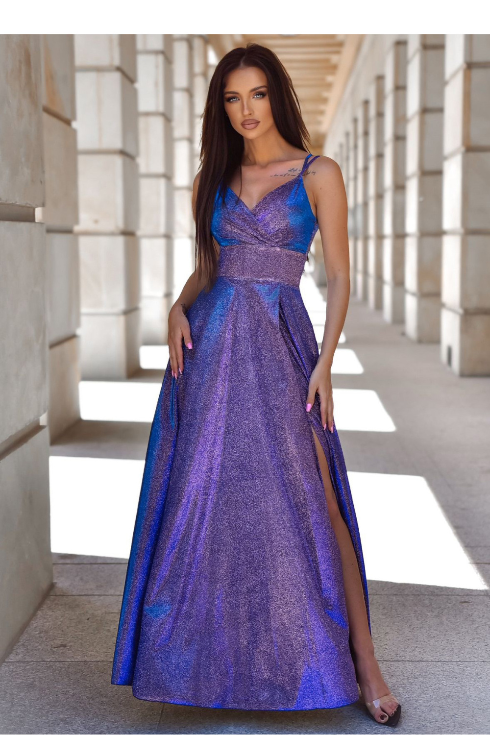 Image of Robe longue bleue