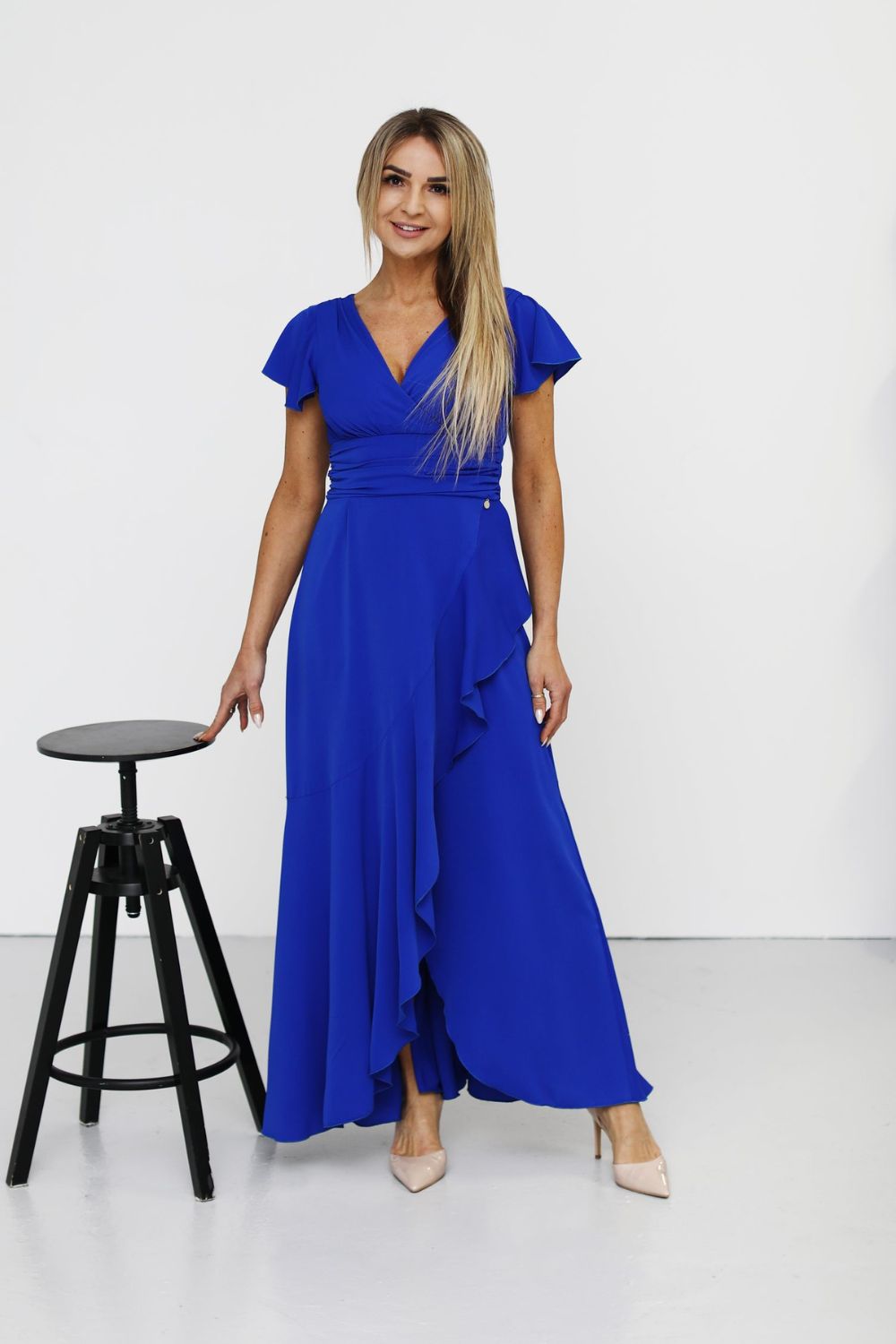 Image of Robe longue bleue