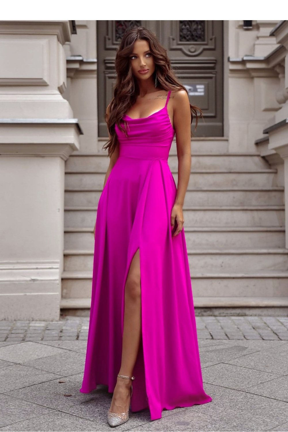 Image of Robe longue rosé