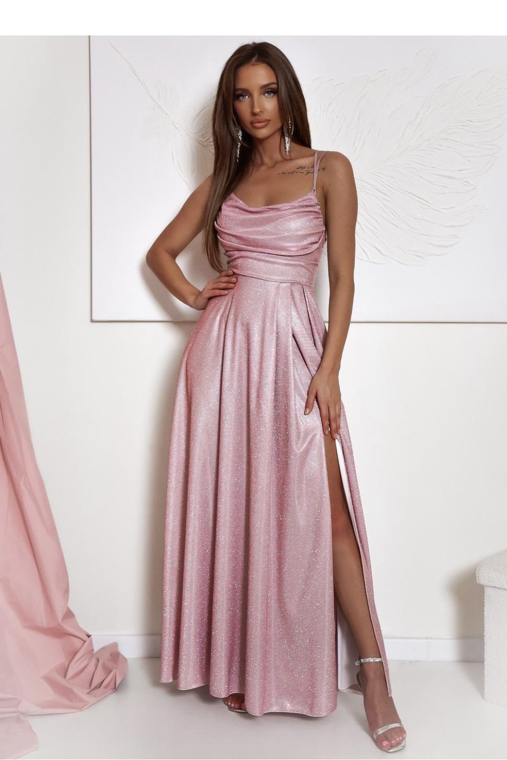 Image of Robe longue rose