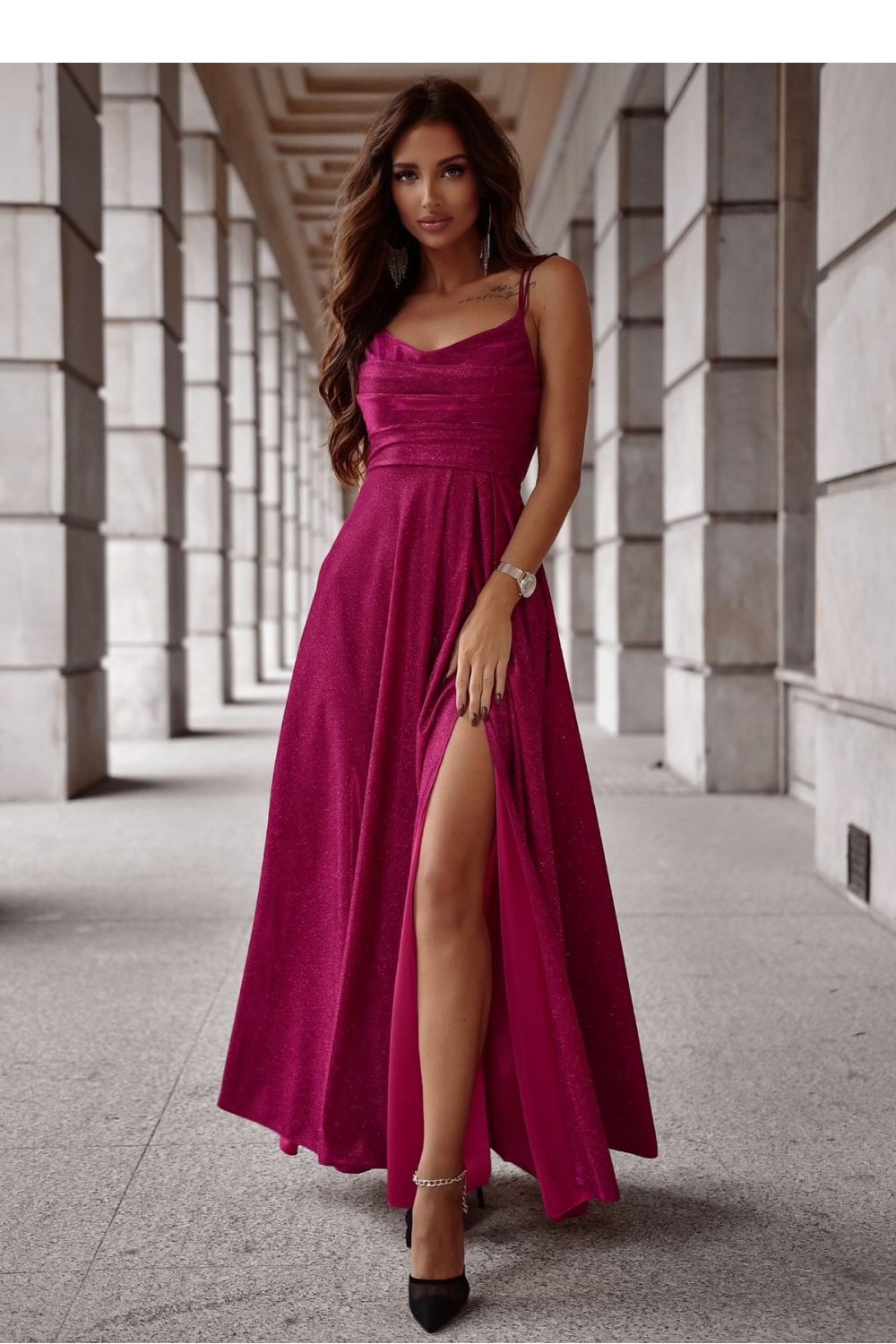 Image of Robe longue rosé