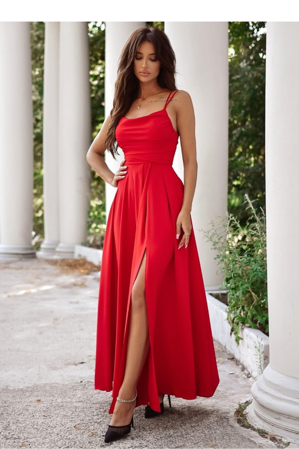 Image of Robe longue rouge