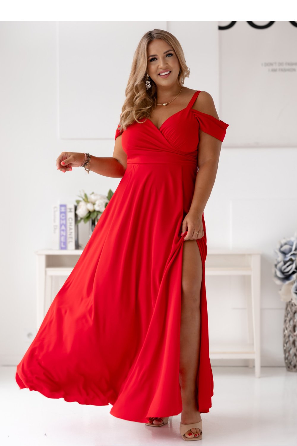 Image of Robe longue rouge