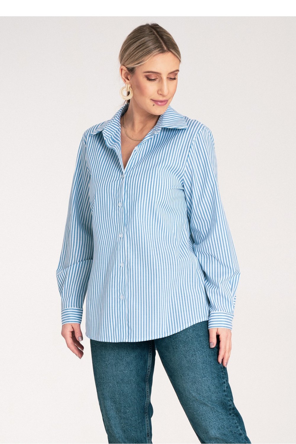 Image of Chemise manche longue bleue