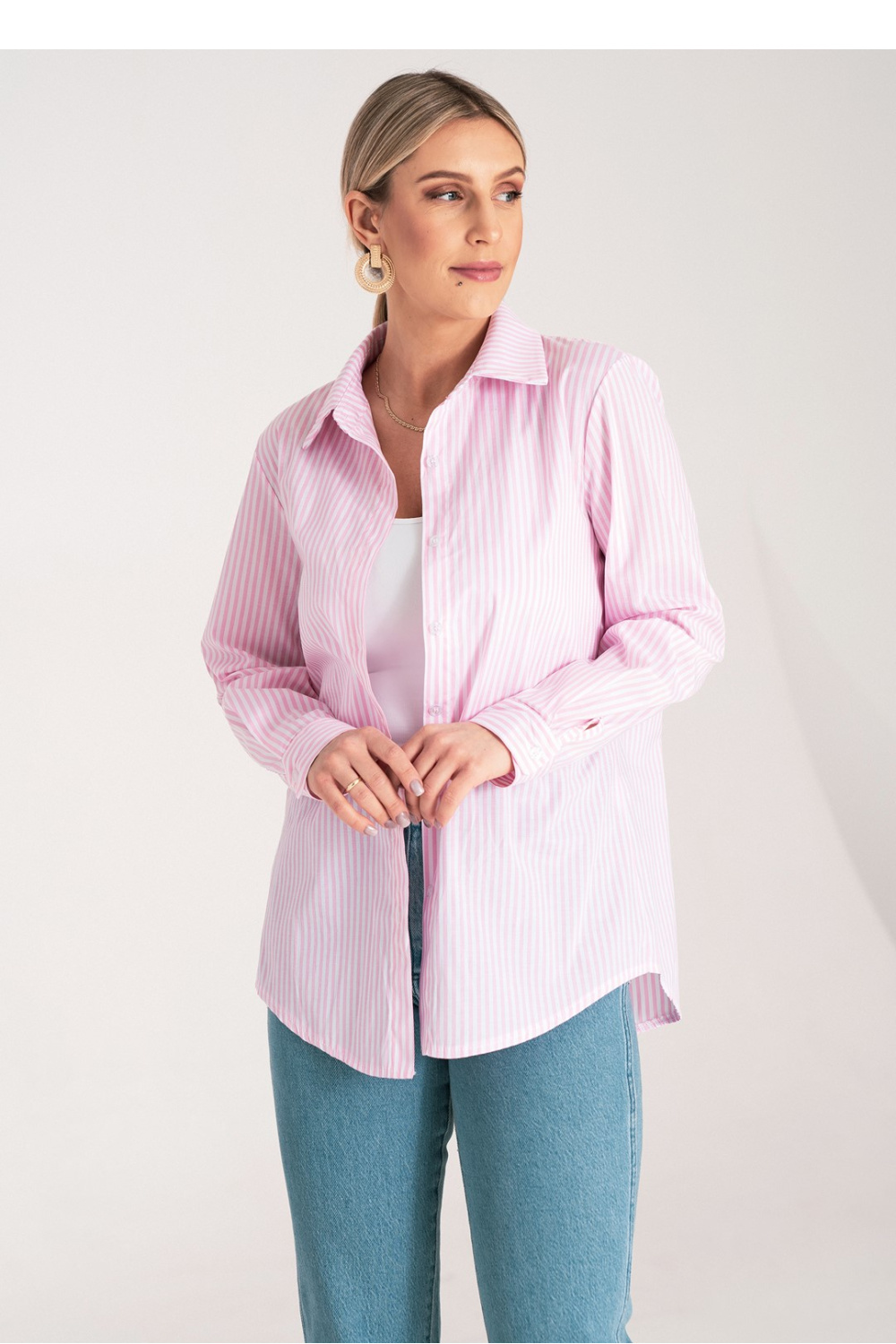 Image of Chemise manche longue rosé