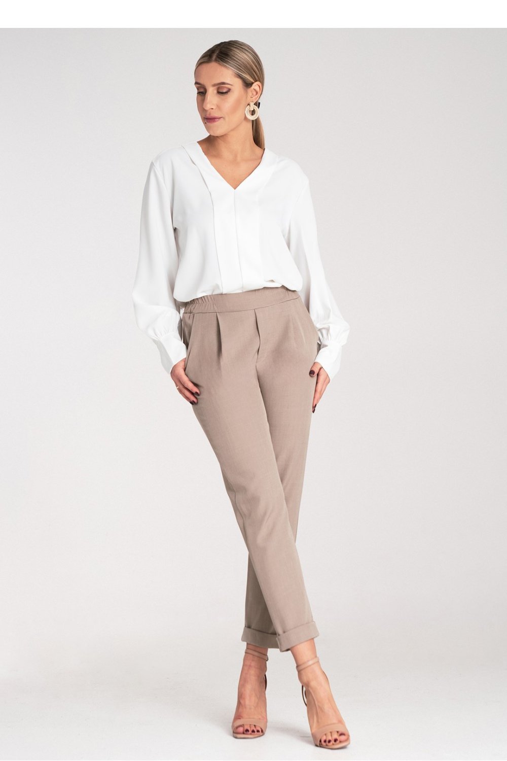 Image of Pantalon femme beige