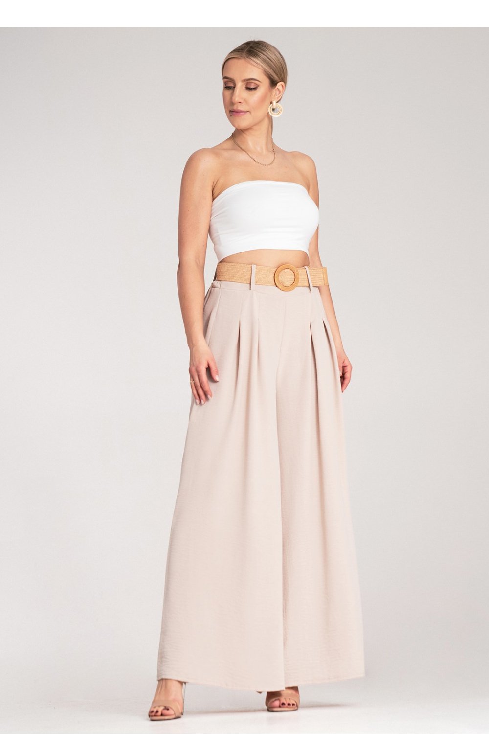 Image of Pantalon femme beige