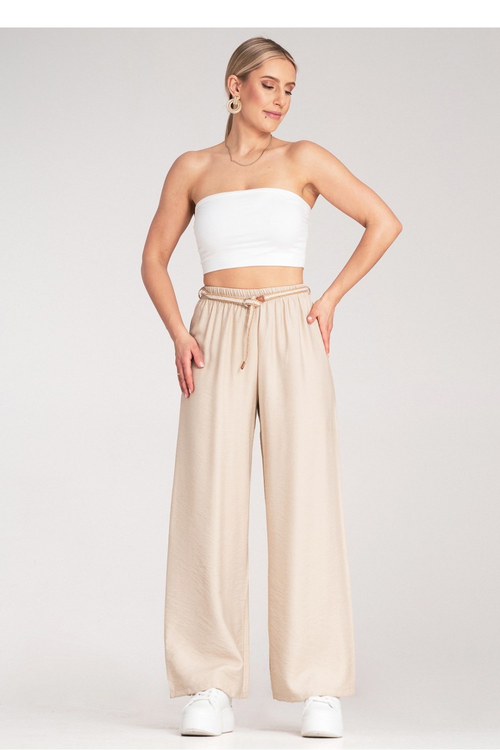 Image of Pantalon femme beige