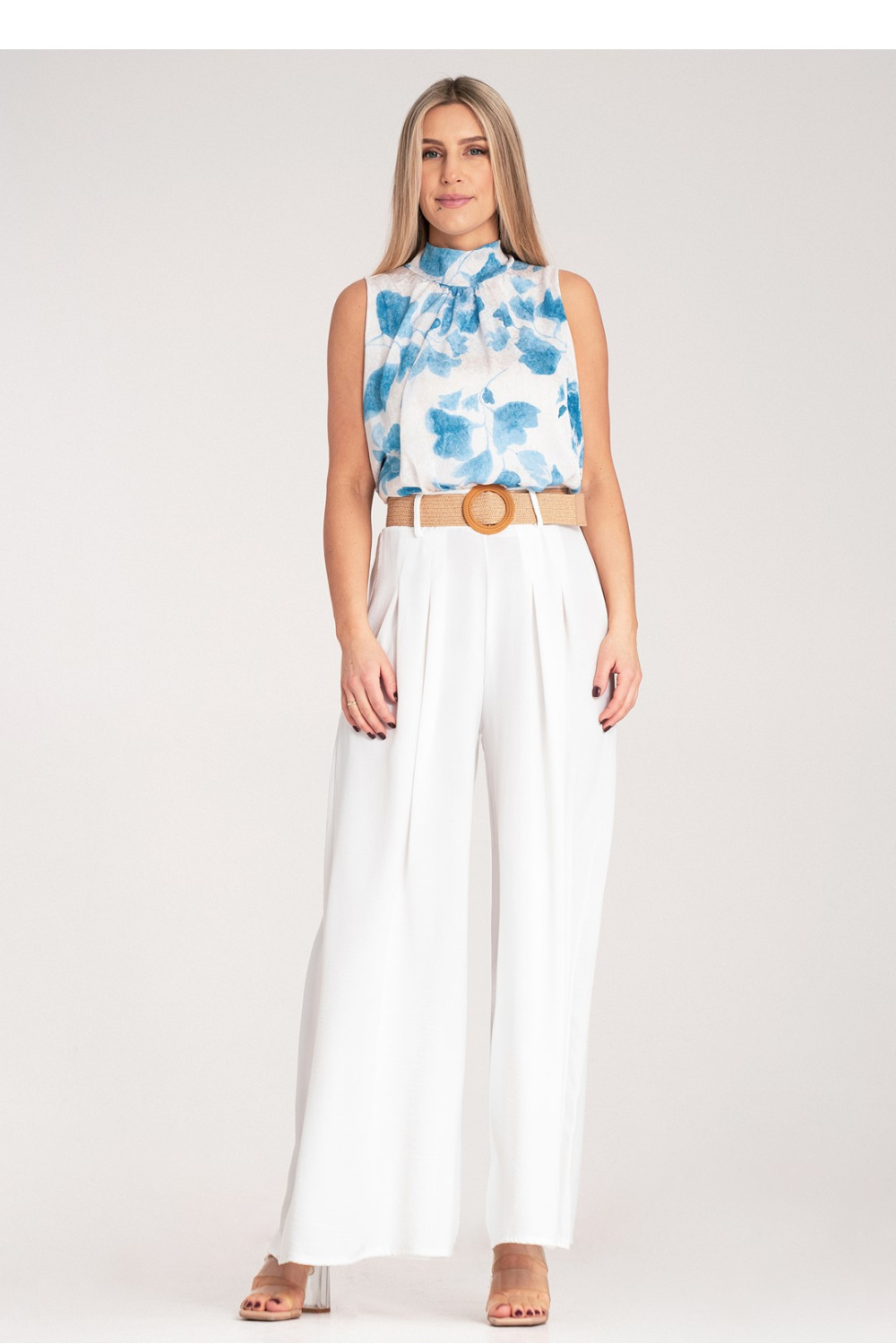 Image of Pantalon femme blanc