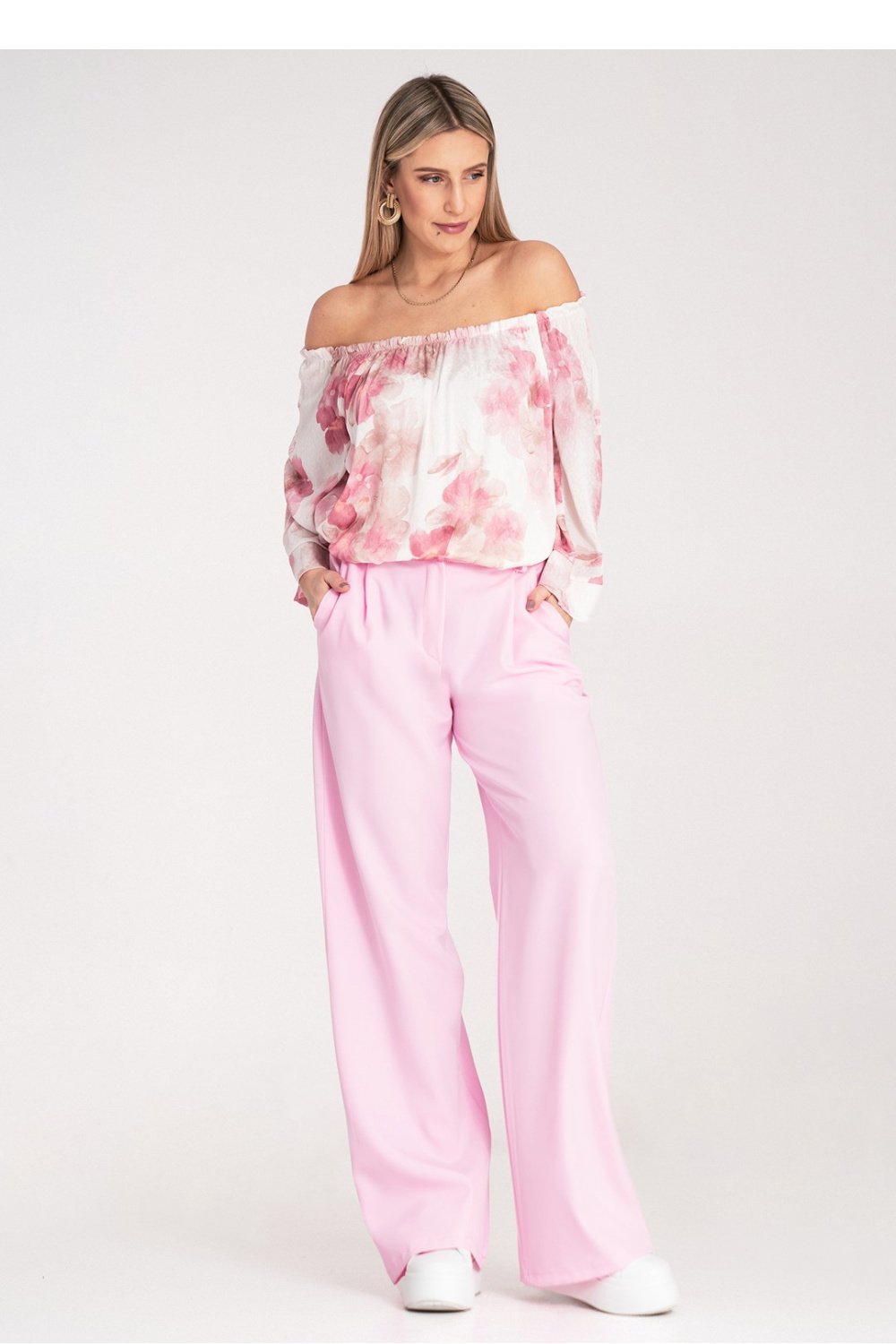 Image of Pantalon femme rosé