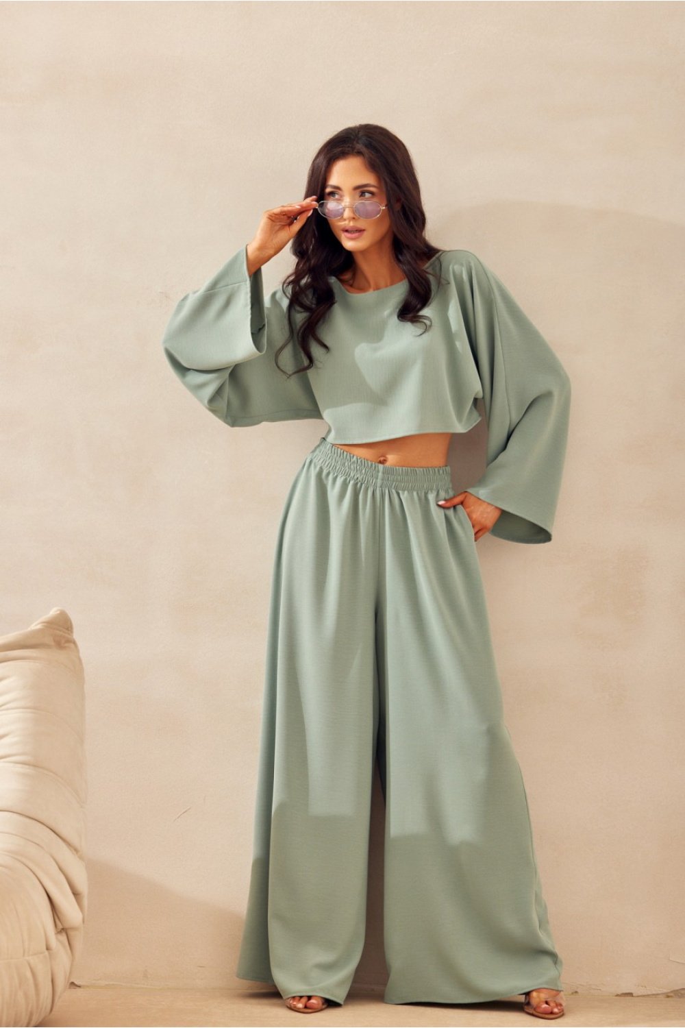 Image of Pantalon femme vert