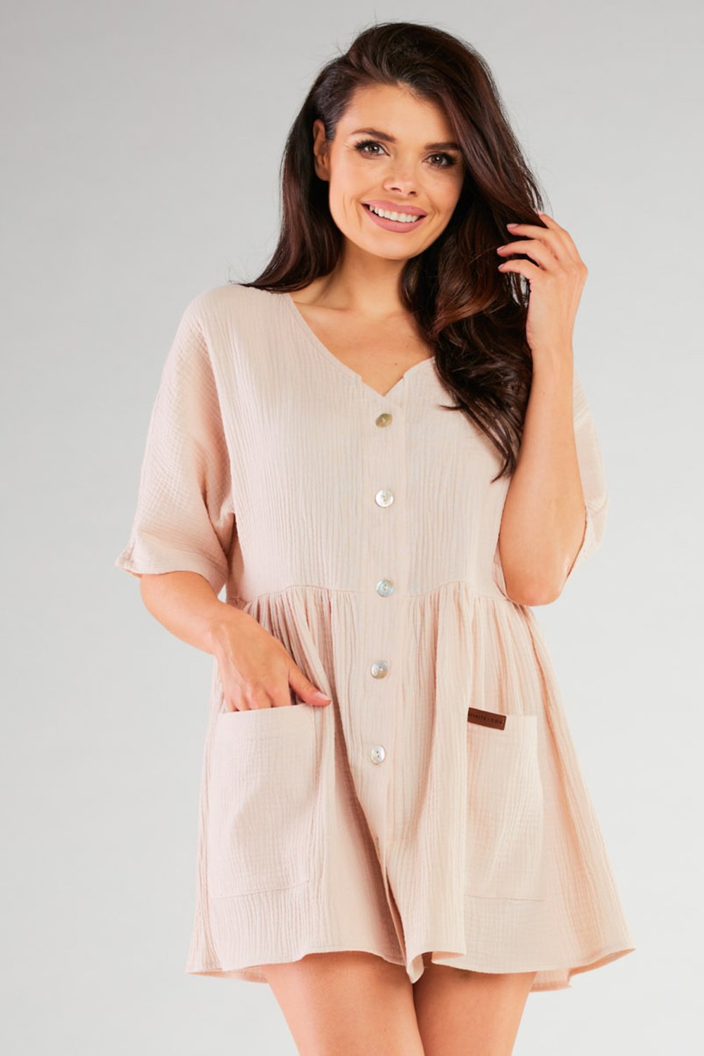 Image of Robe de jour beige