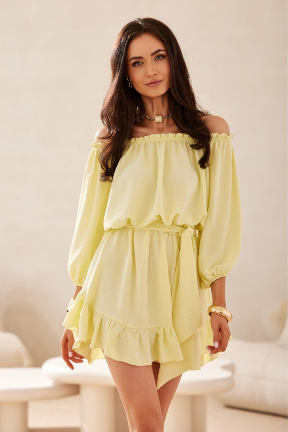 Image of Robe de jour jaune