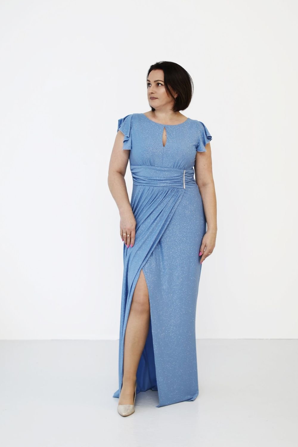 Image of Robe longue bleue