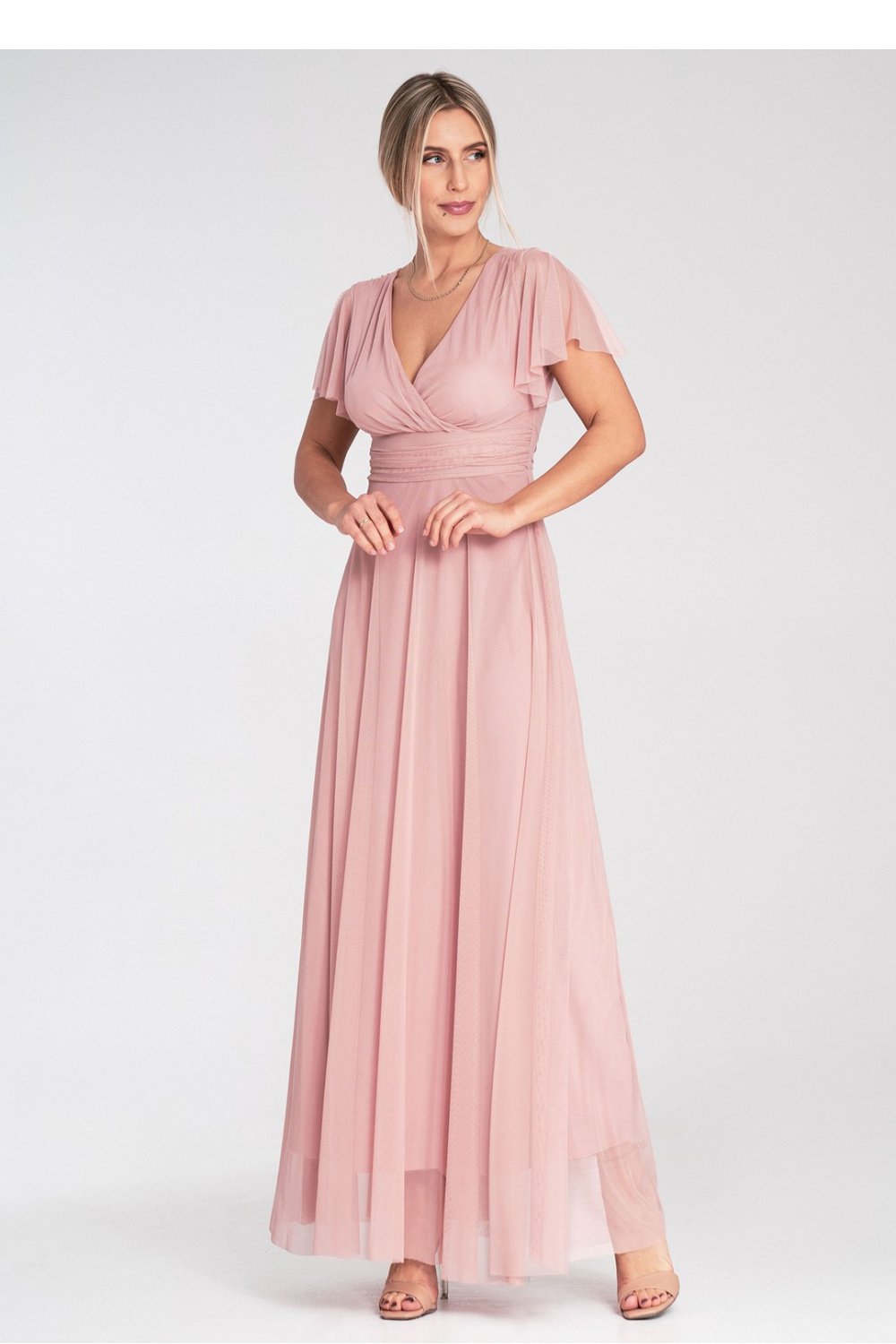 Image of Robe longue rosé