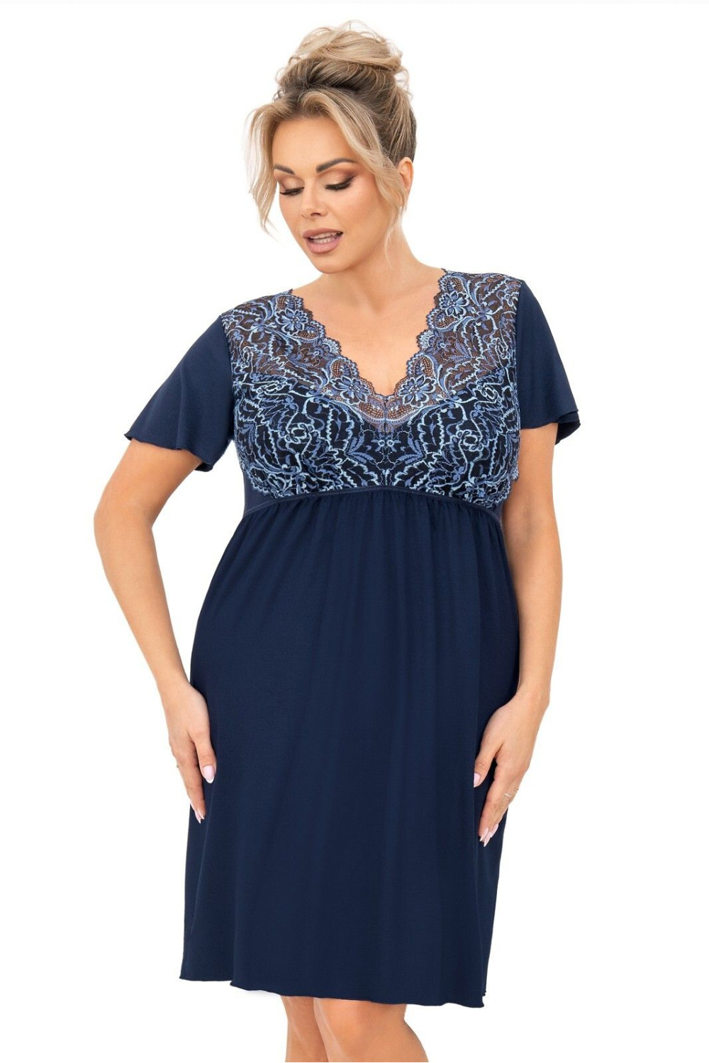 Image of Chemise de nuit bleue marine