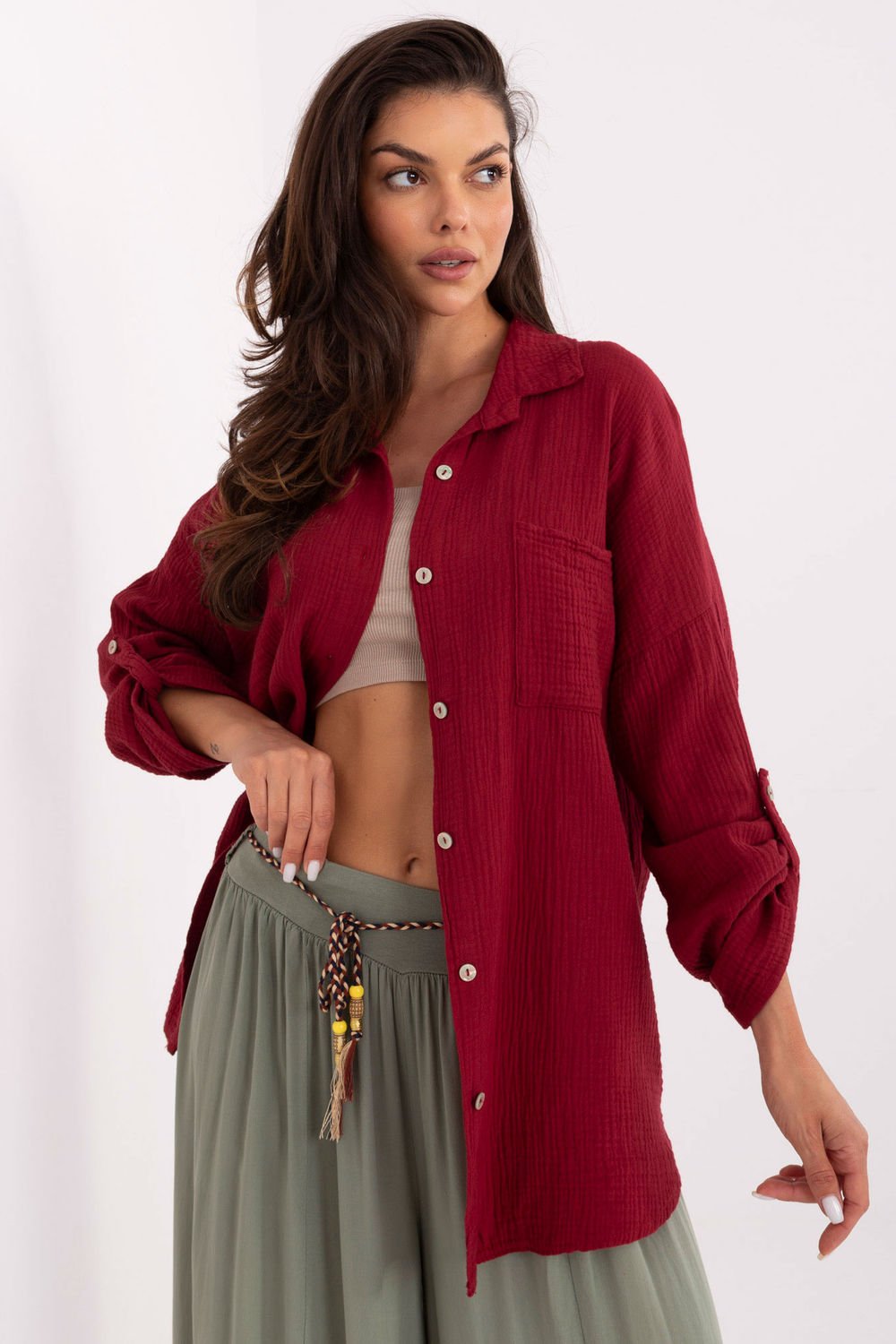 Image of Chemise manche longue rouge