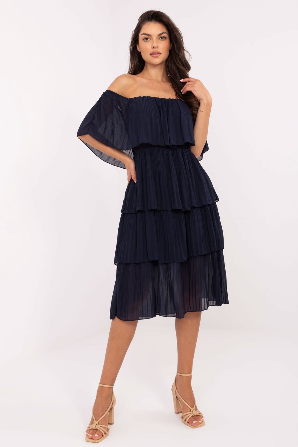 Image of Robe de cocktail bleue marine