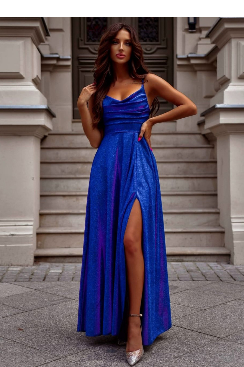 Image of Robe longue bleue