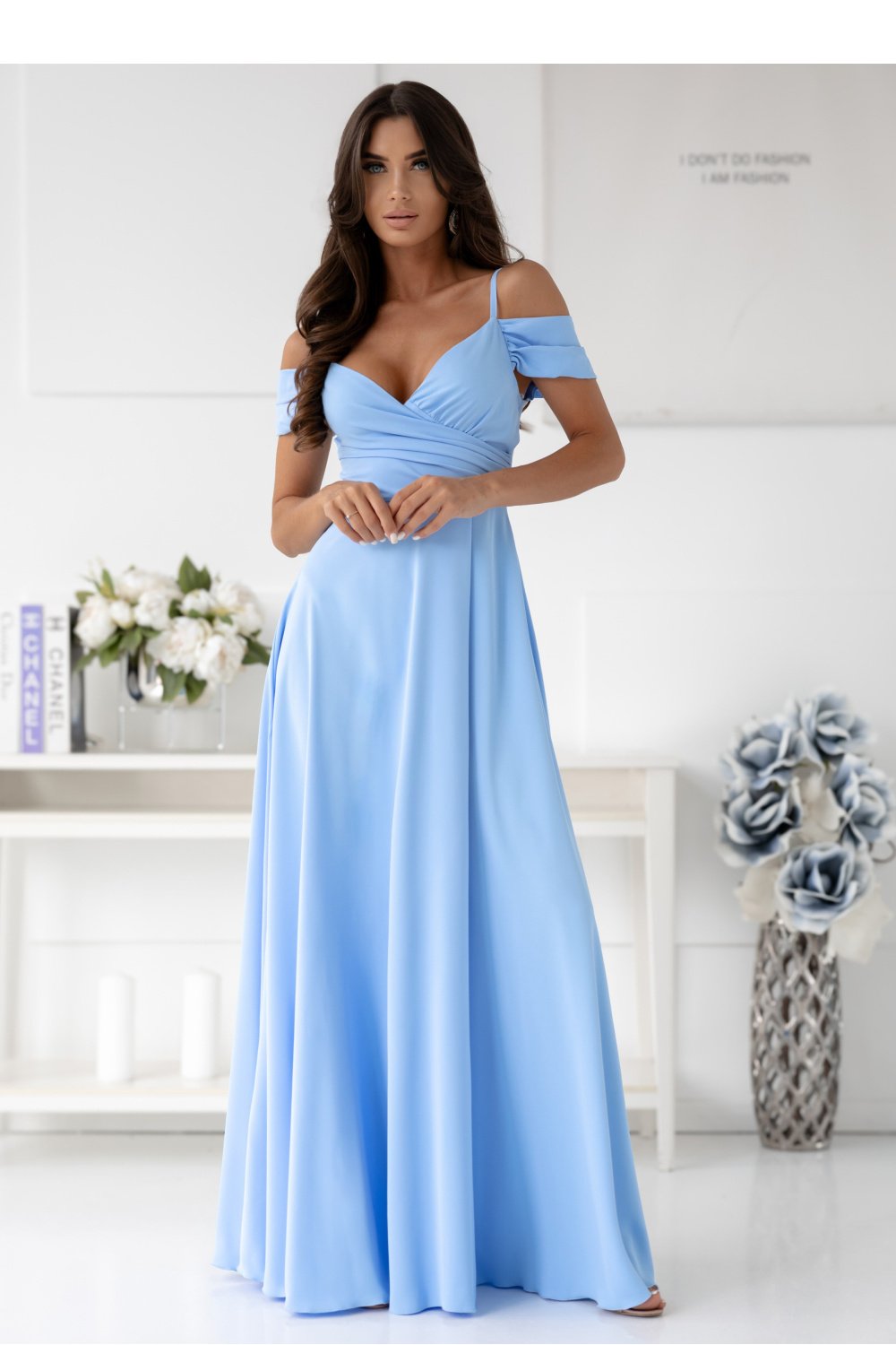 Image of Robe longue bleue