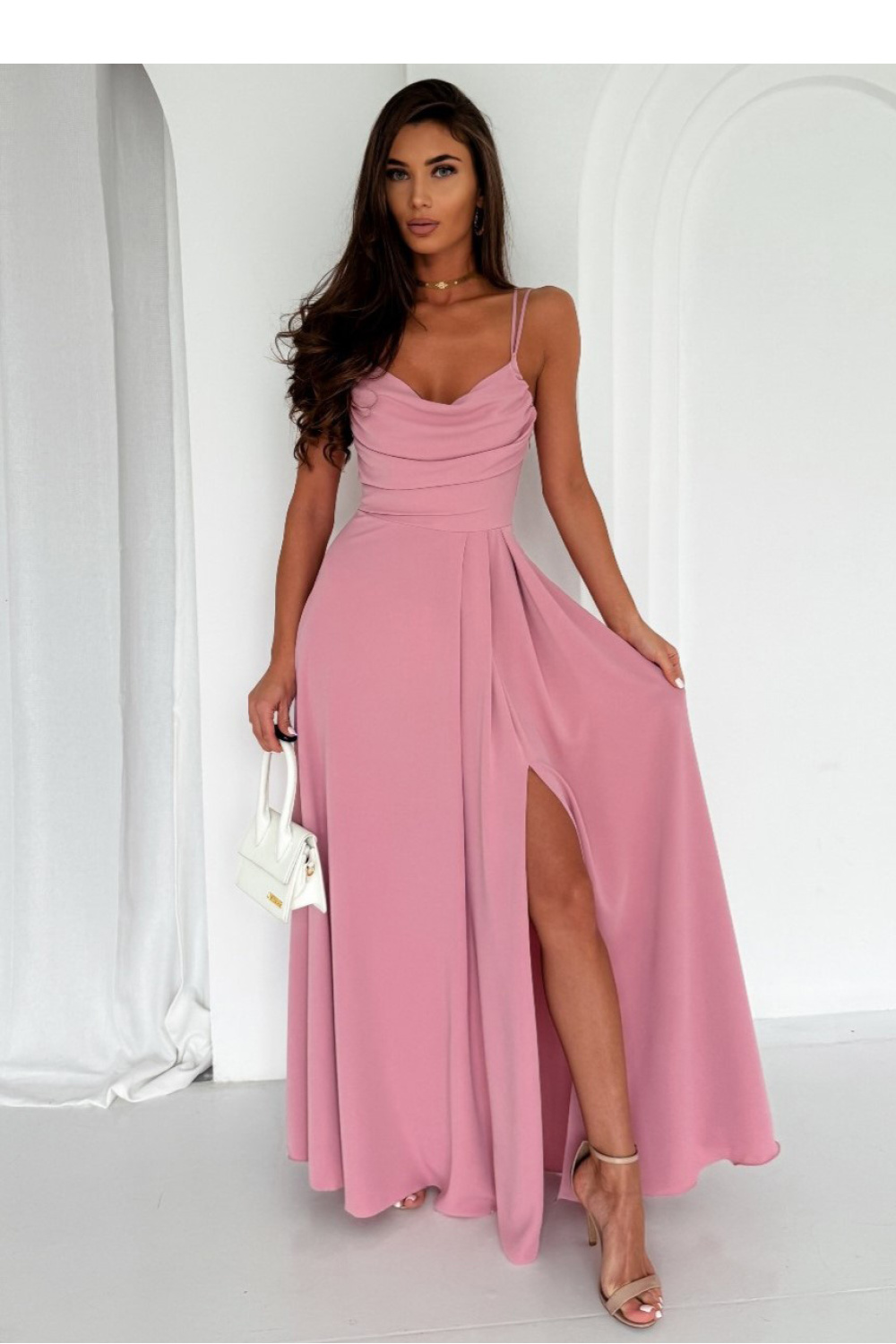 Image of Robe longue rosé