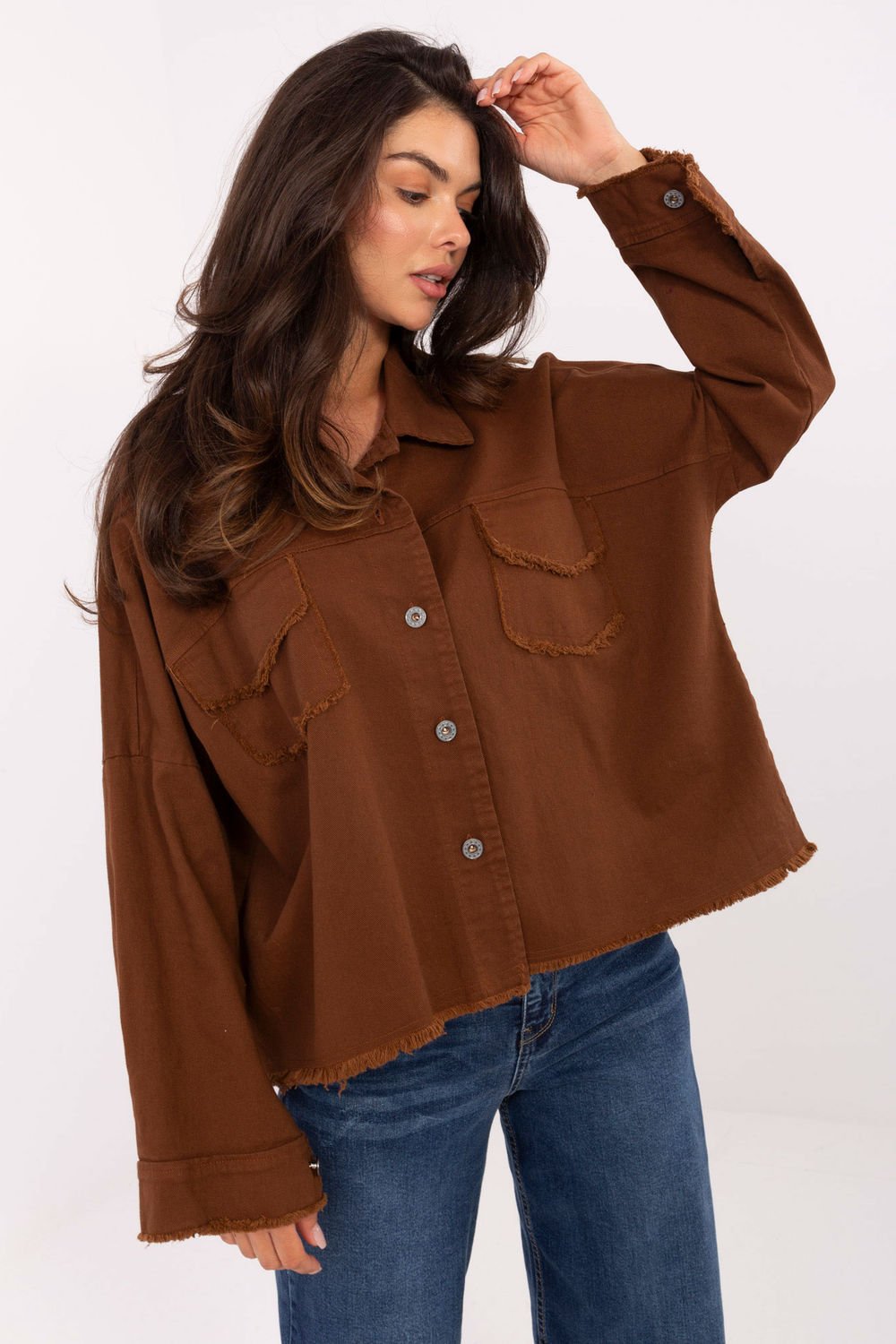 Image of Chemise manche longue brune