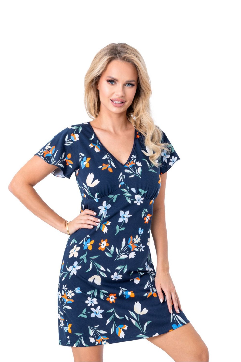 Image of Chemise de nuit bleue marine