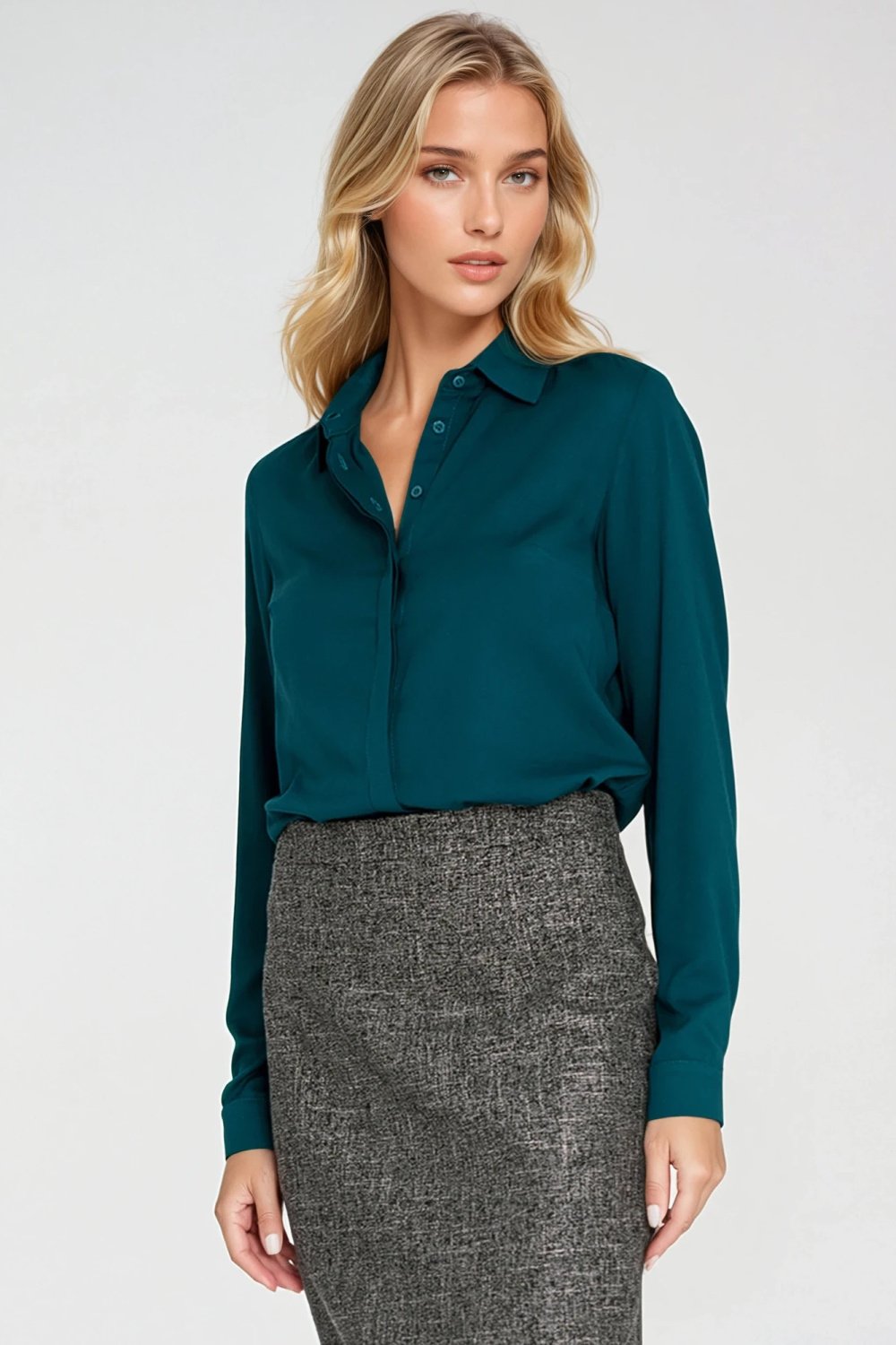 Image of Chemise manche longue verte