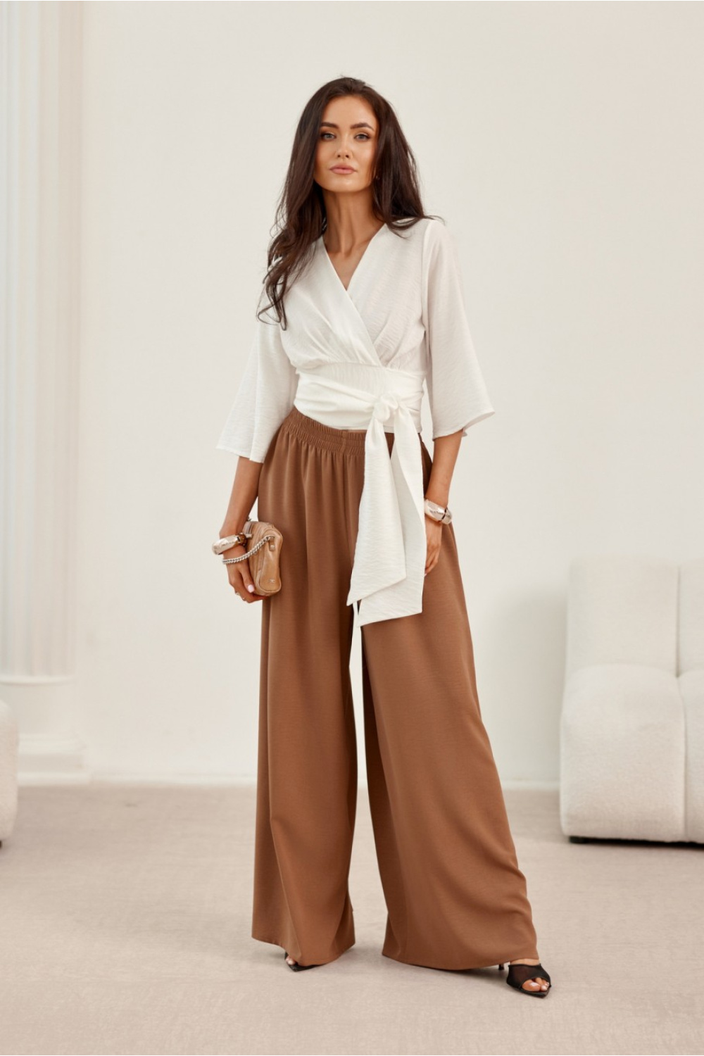 Image of Pantalon femme brun