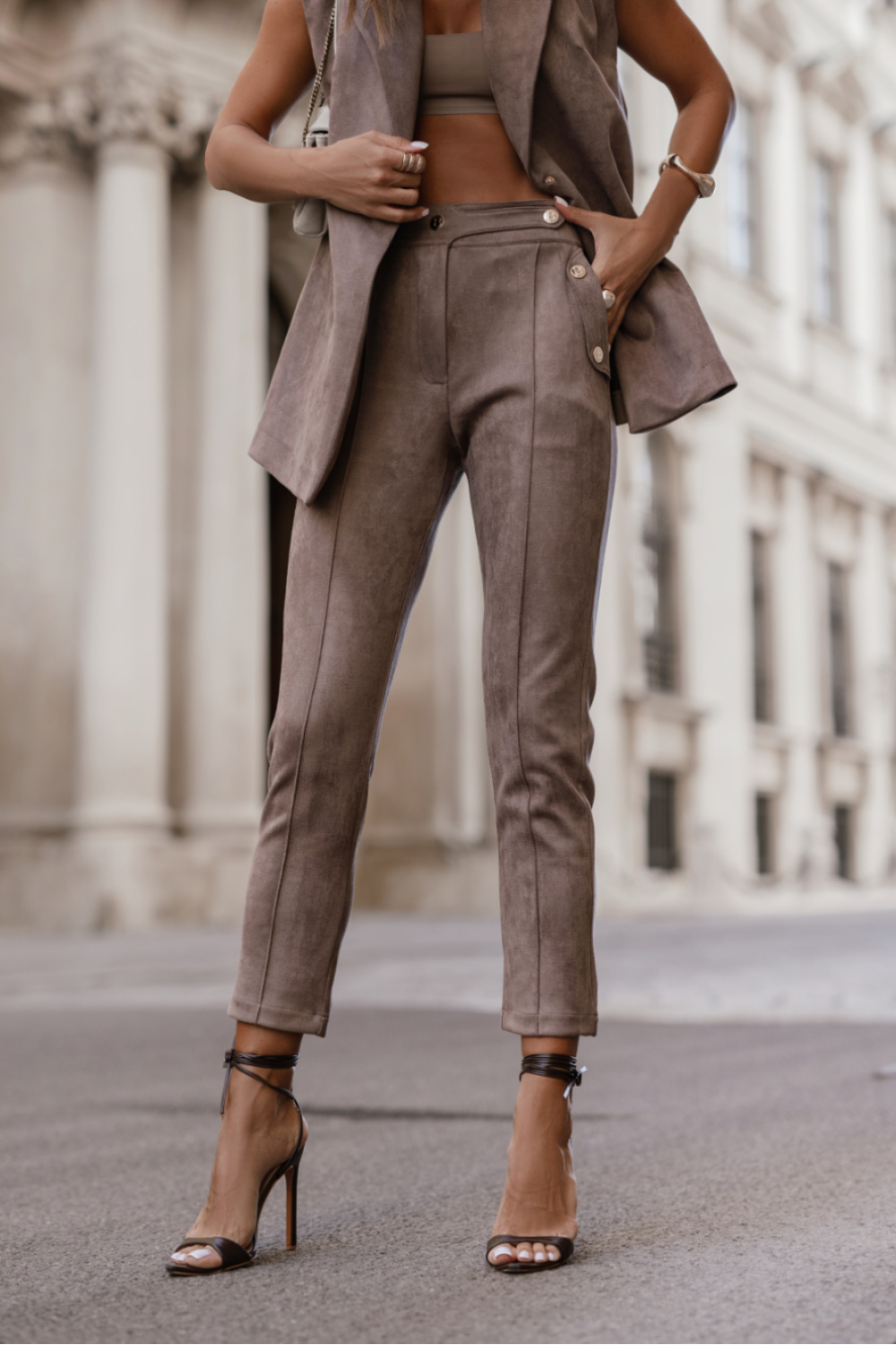 Image of Pantalon femme brun