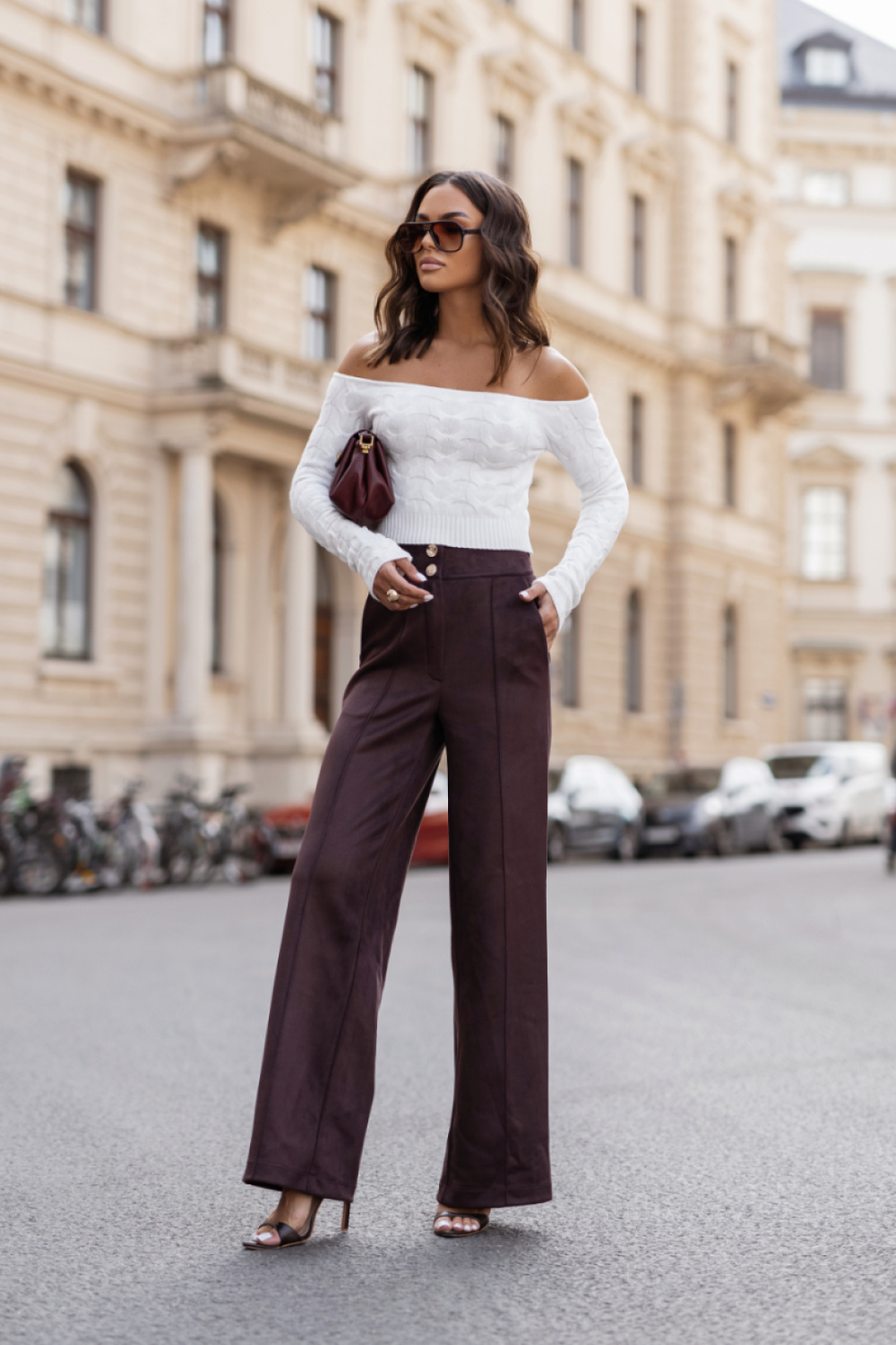 Image of Pantalon femme brun