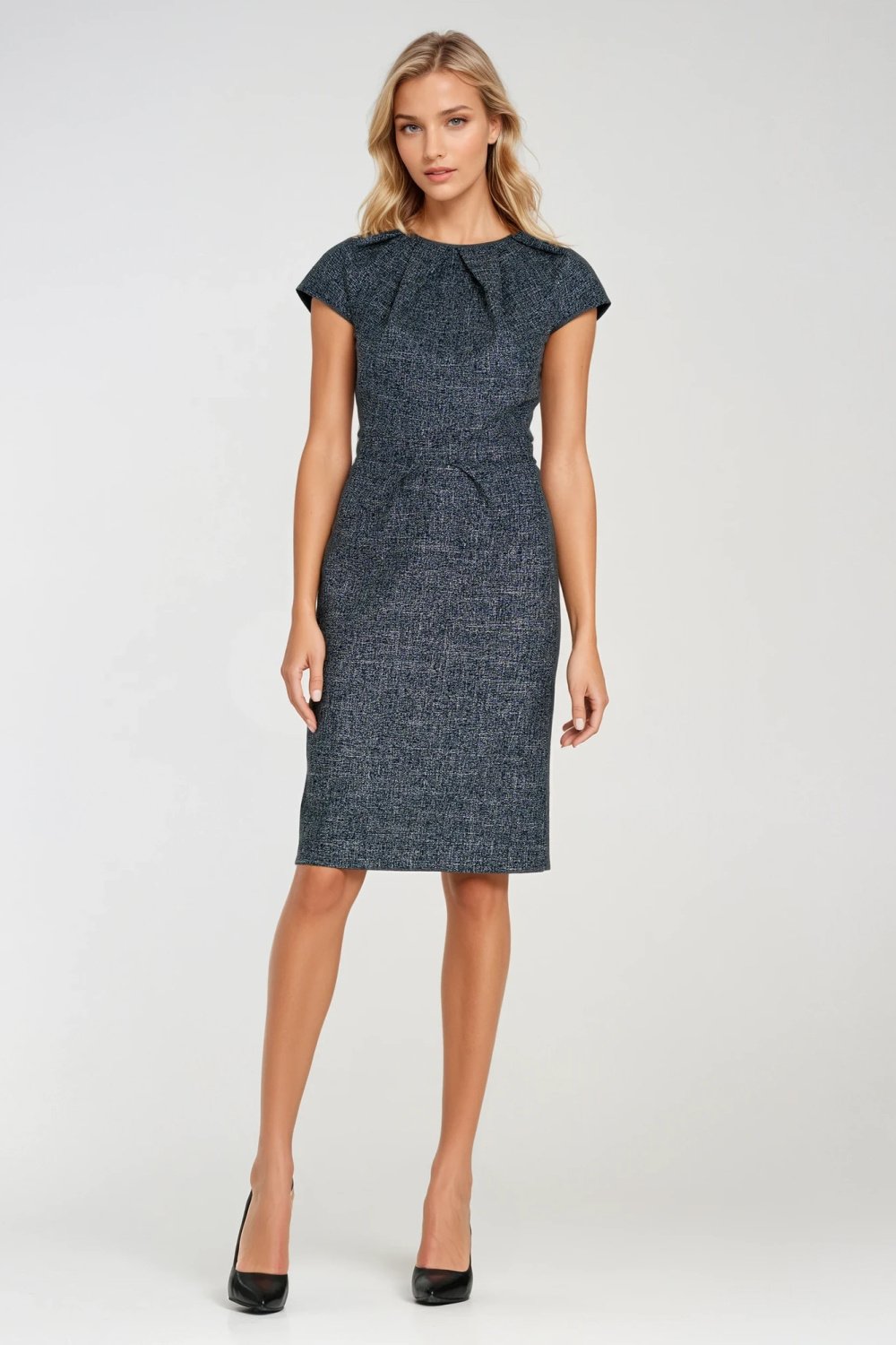 Image of Robe de jour bleue marine
