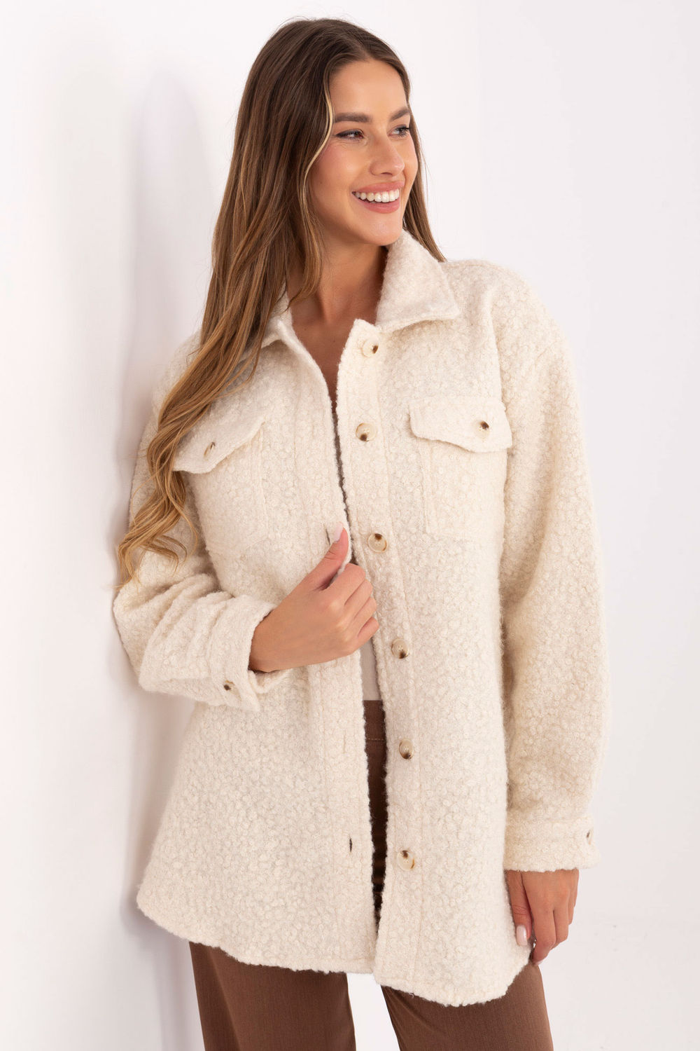 Image of Chemise manche longue beige