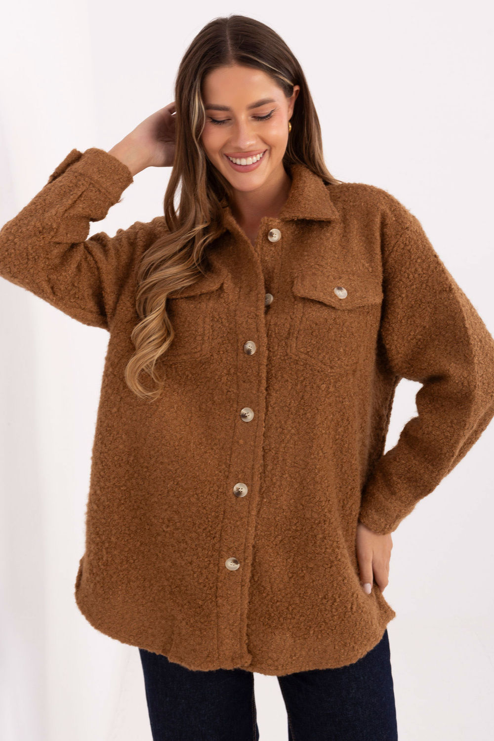 Image of Chemise manche longue brune