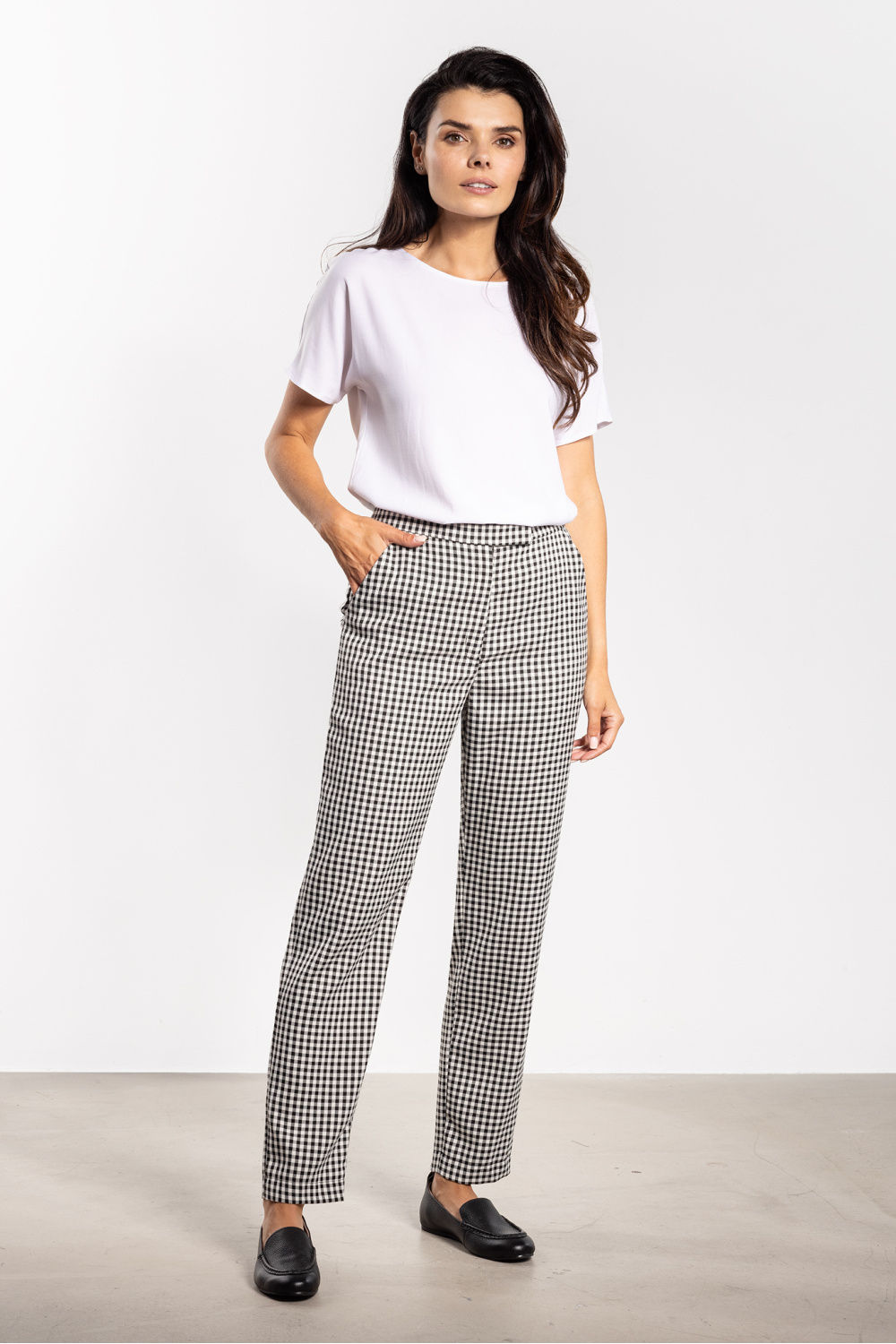 Image of Pantalon femme blanc