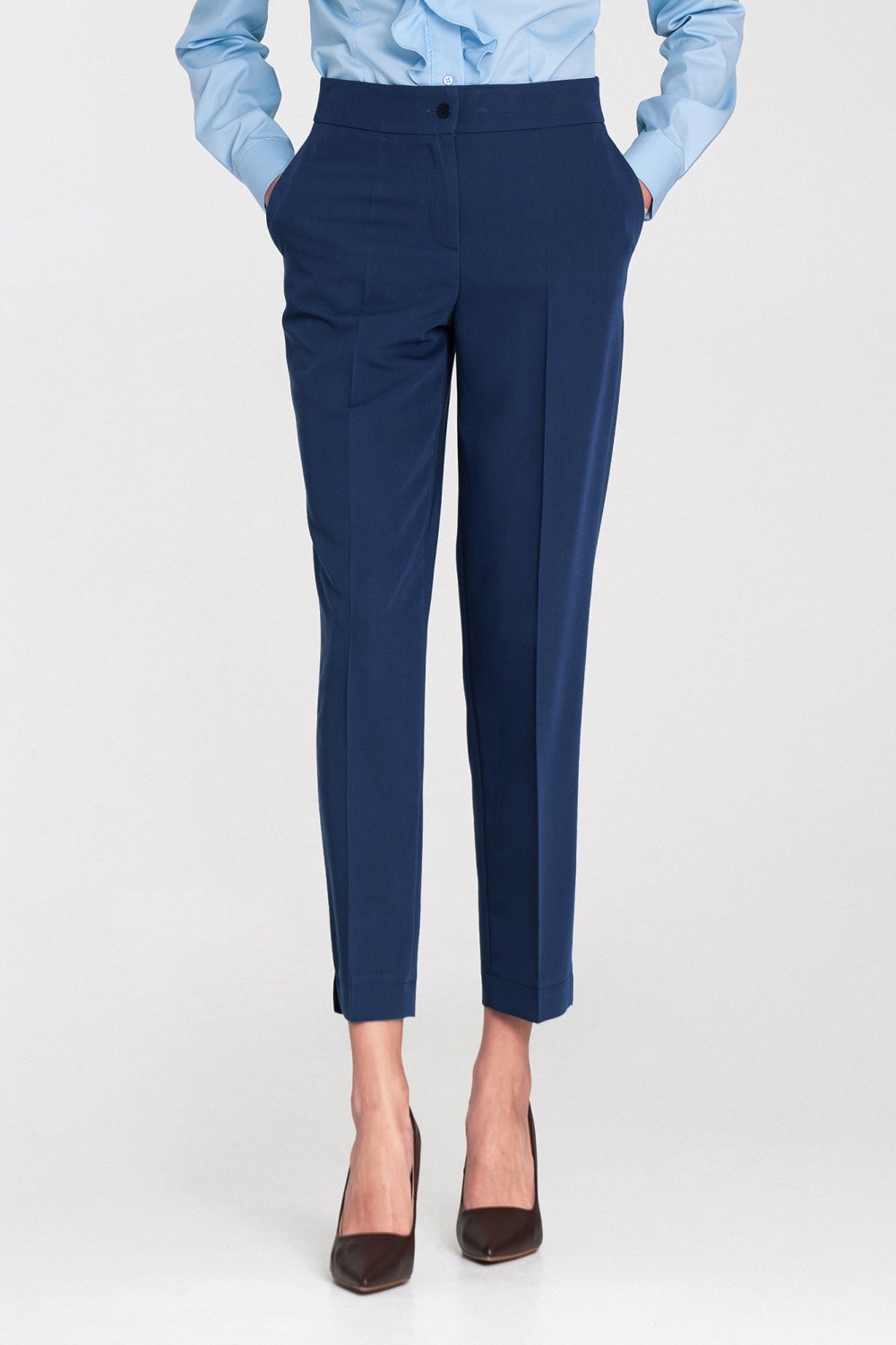 Image of Pantalon femme bleu marine