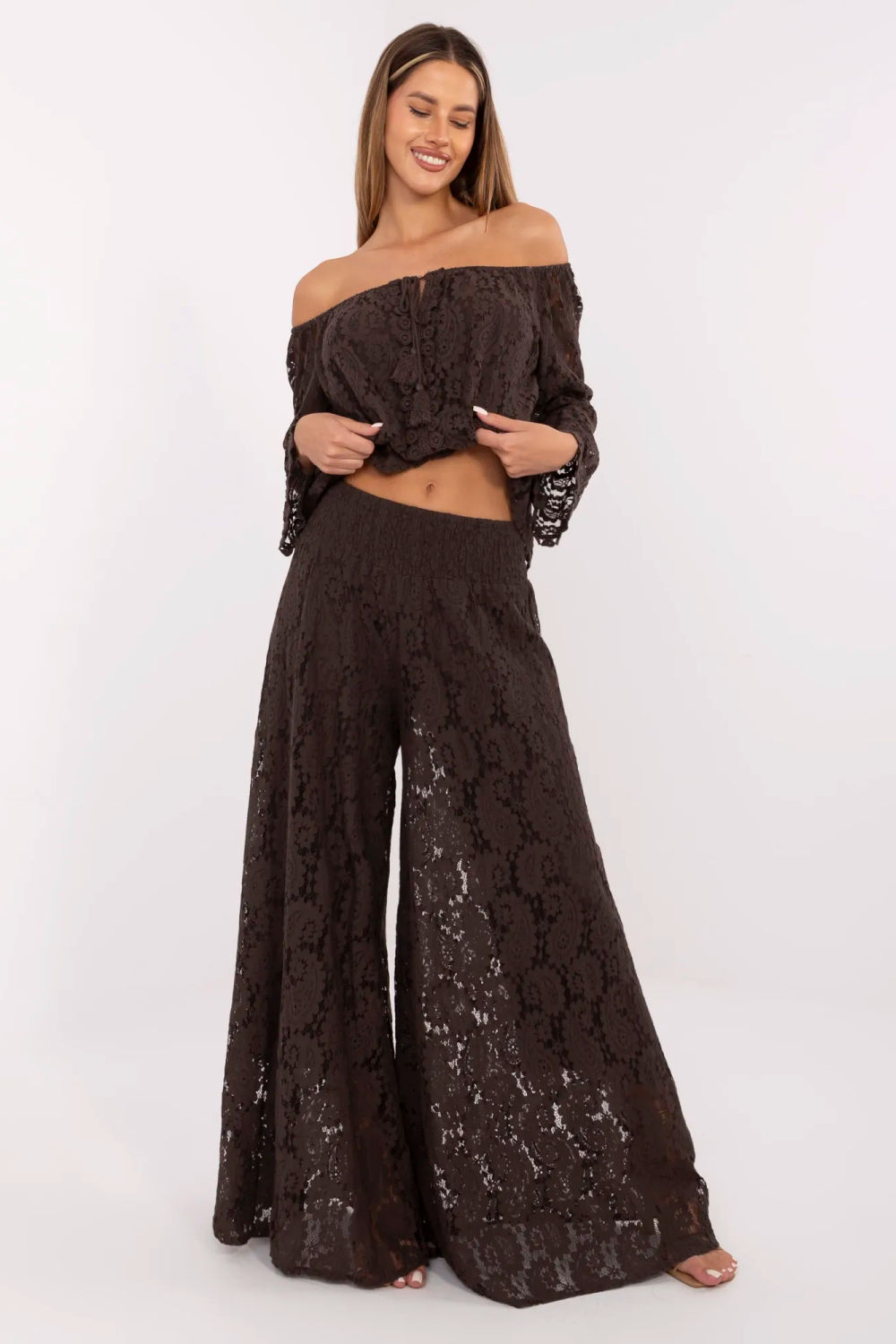 Image of Pantalon femme brun