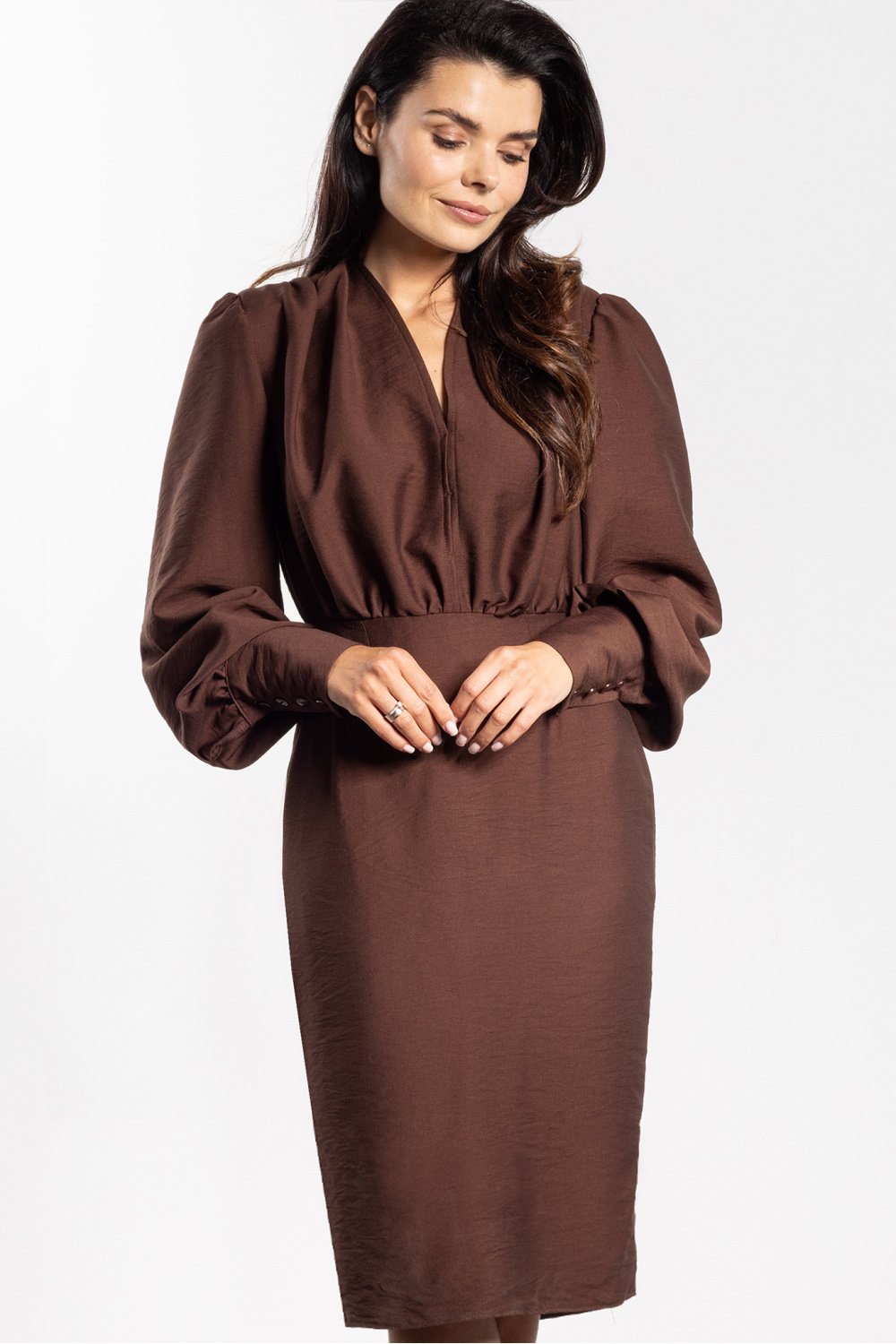 Image of Robe de cocktail brune
