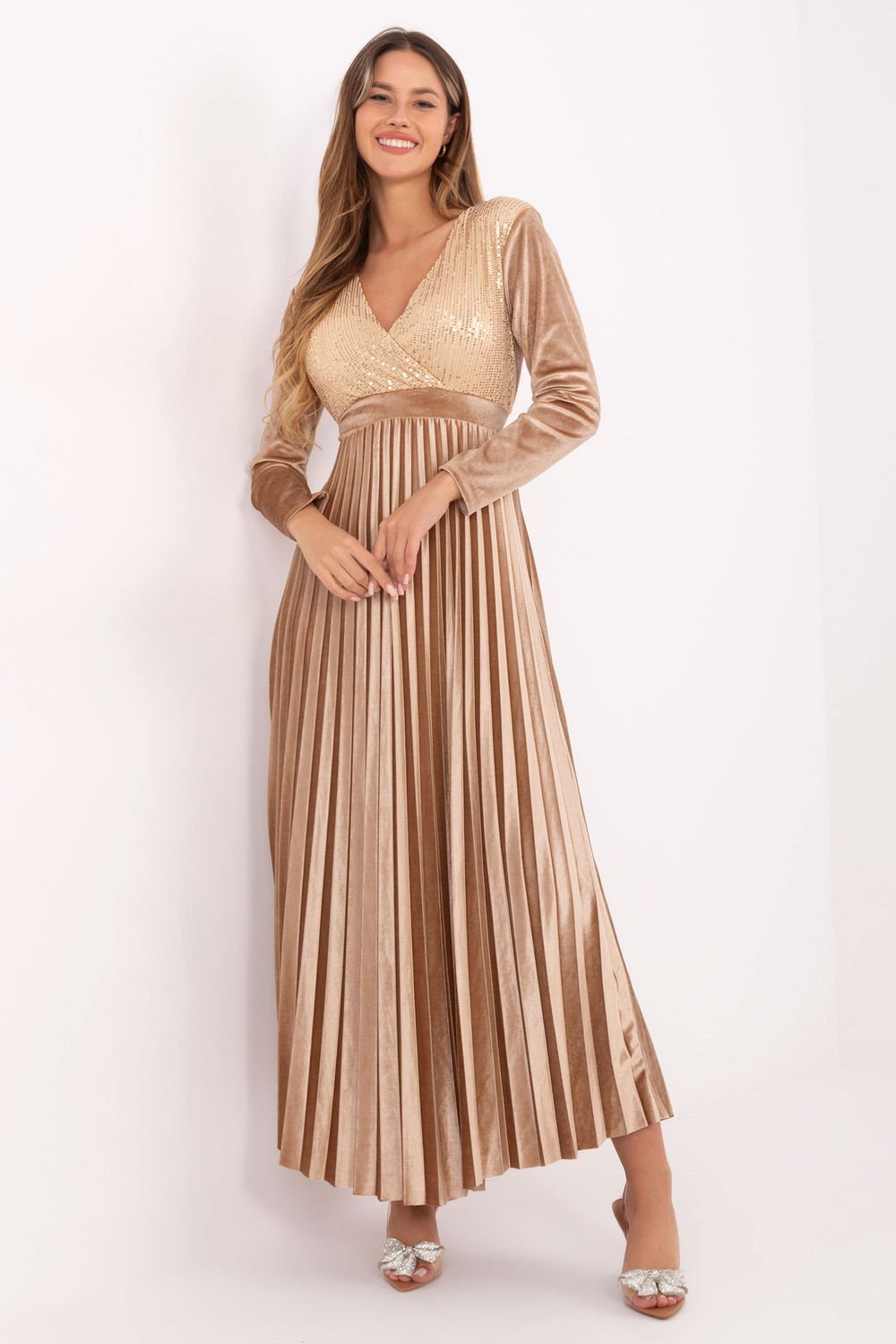 Image of Robe longue beige
