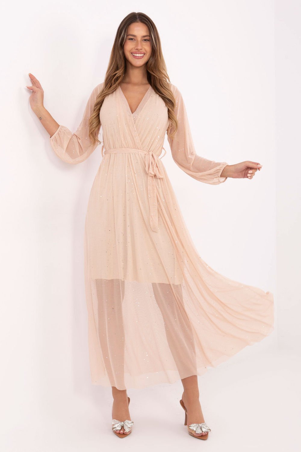 Image of Robe longue beige
