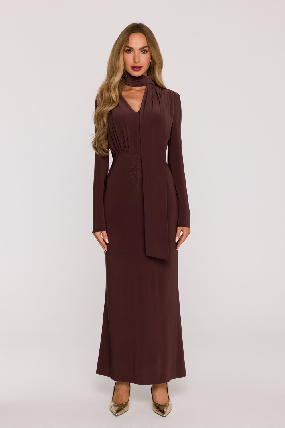 Image of Robe longue brune