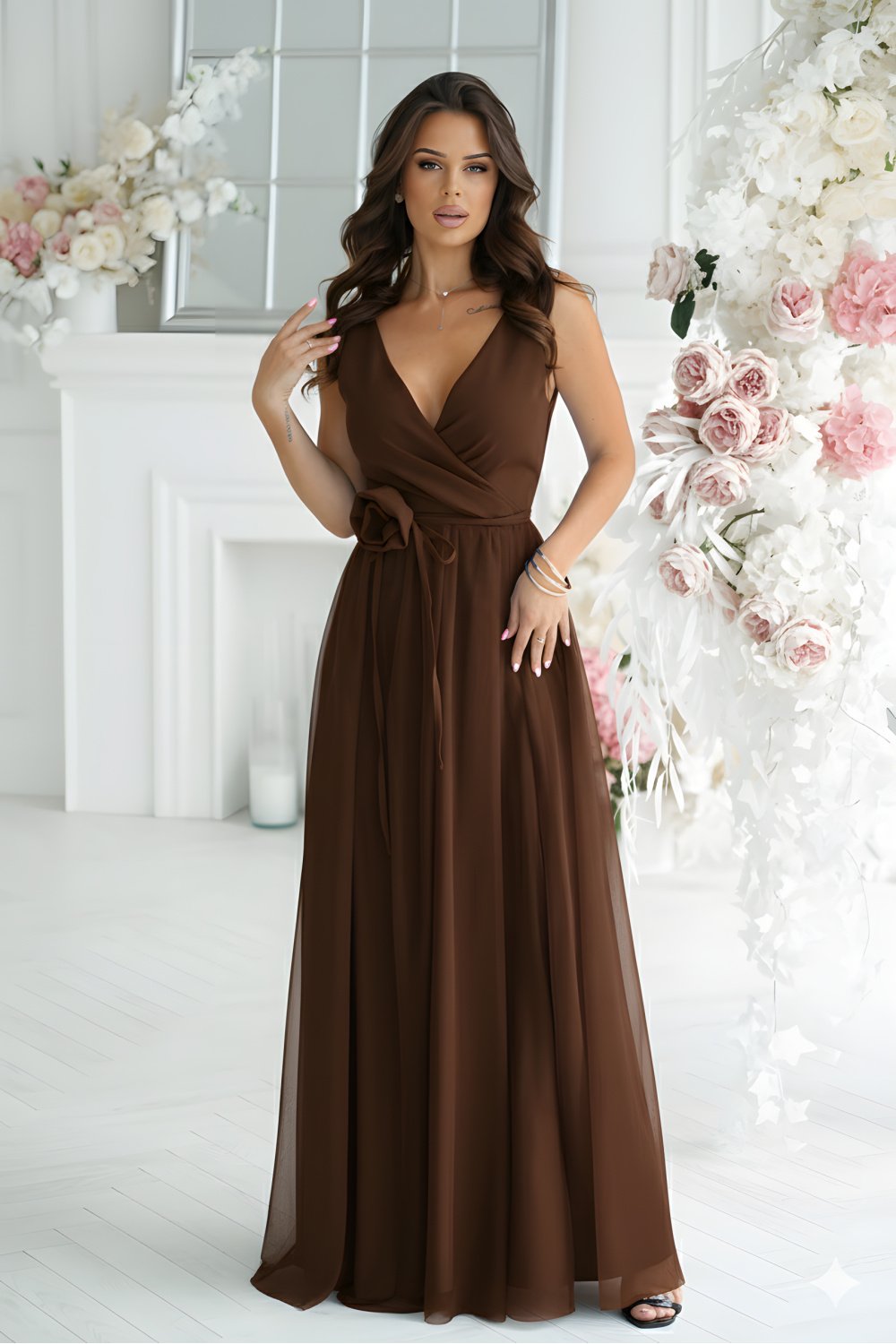 Image of Robe longue brune