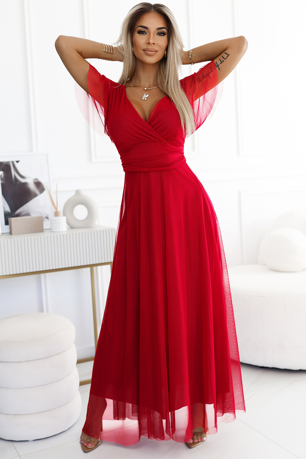 Image of Robe longue rouge
